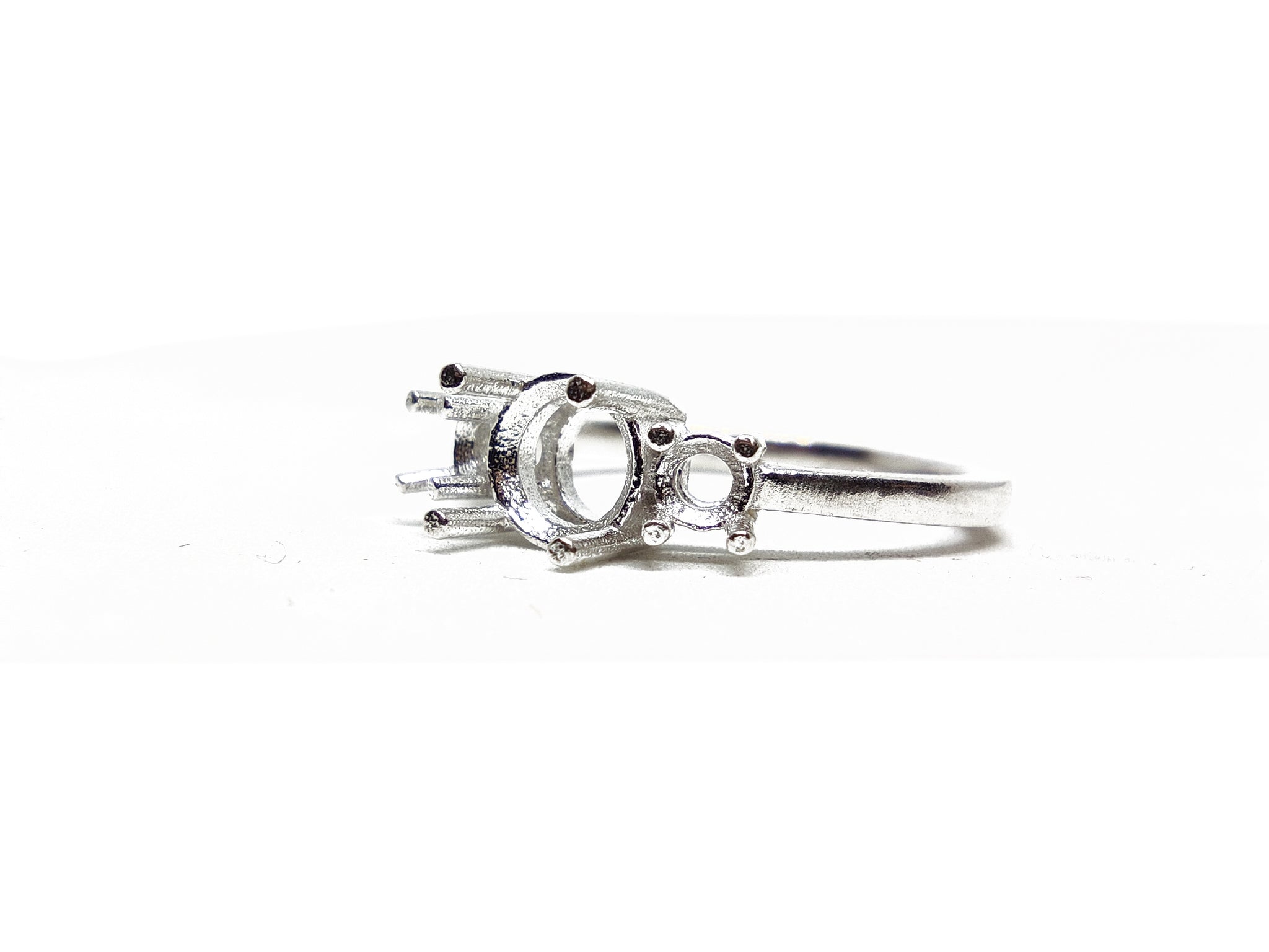 925 Silver 3 Stone Semi Mount Ring Blanks 6 mm Round Ring Mounts Silver Round Ring Setting Silver 6 mm Round 3 stone Solitaire Ring Mountings