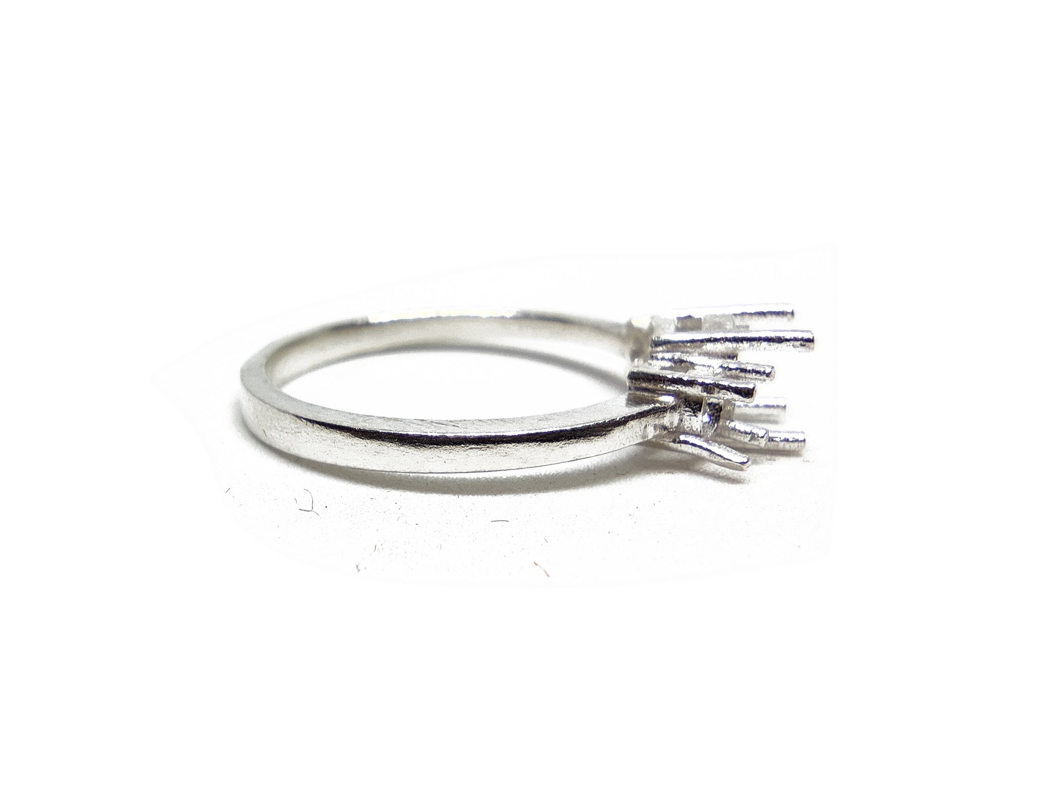 925 Silver 3 Stone Semi Mount Ring Blanks 6 mm Round Ring Mounts Silver Round Ring Setting Silver 6 mm Round 3 stone Solitaire Ring Mountings