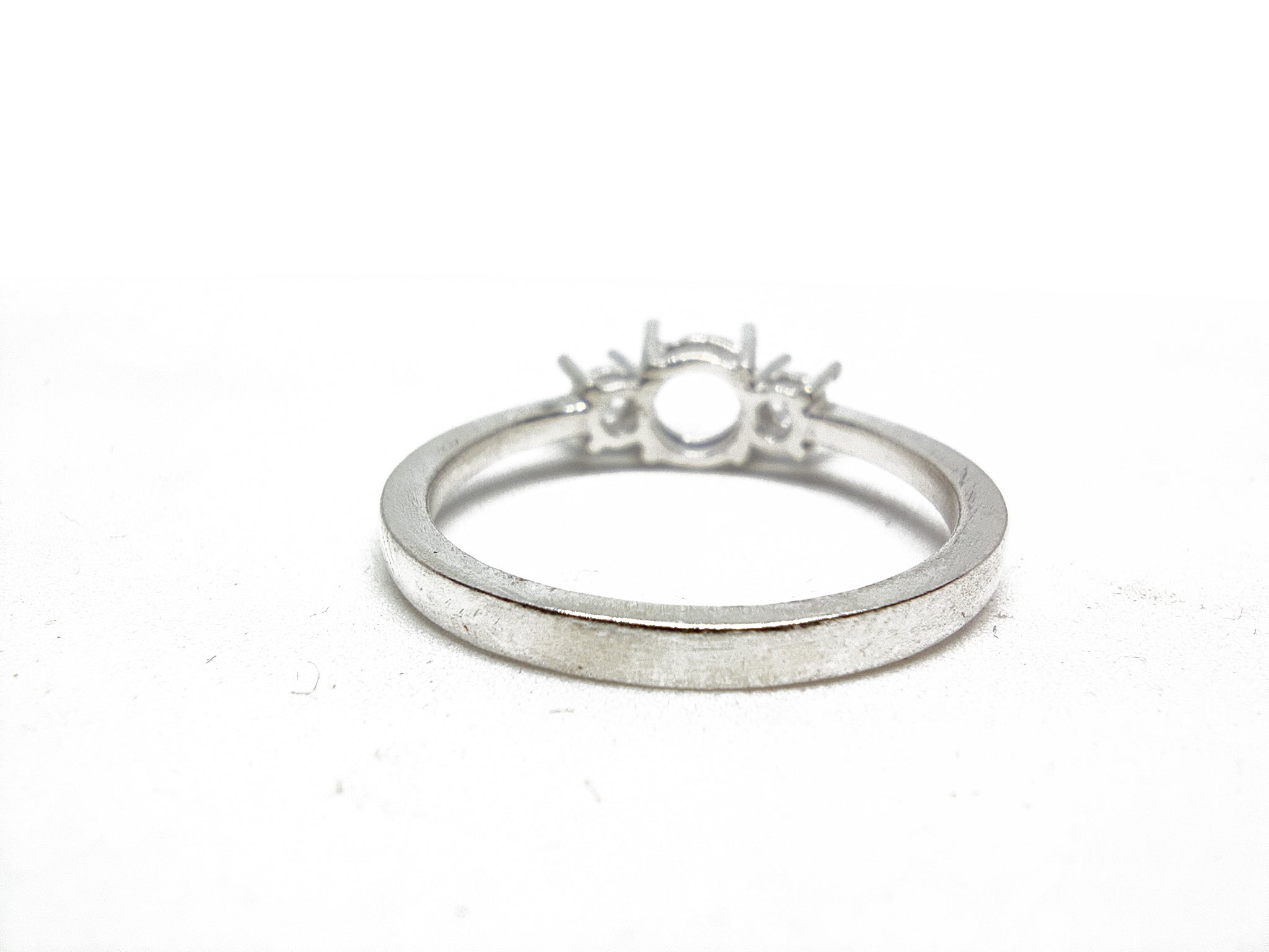 925 Silver 3 Stone Semi Mount Ring Blanks 6 mm Round Ring Mounts Silver Round Ring Setting Silver 6 mm Round 3 stone Solitaire Ring Mountings