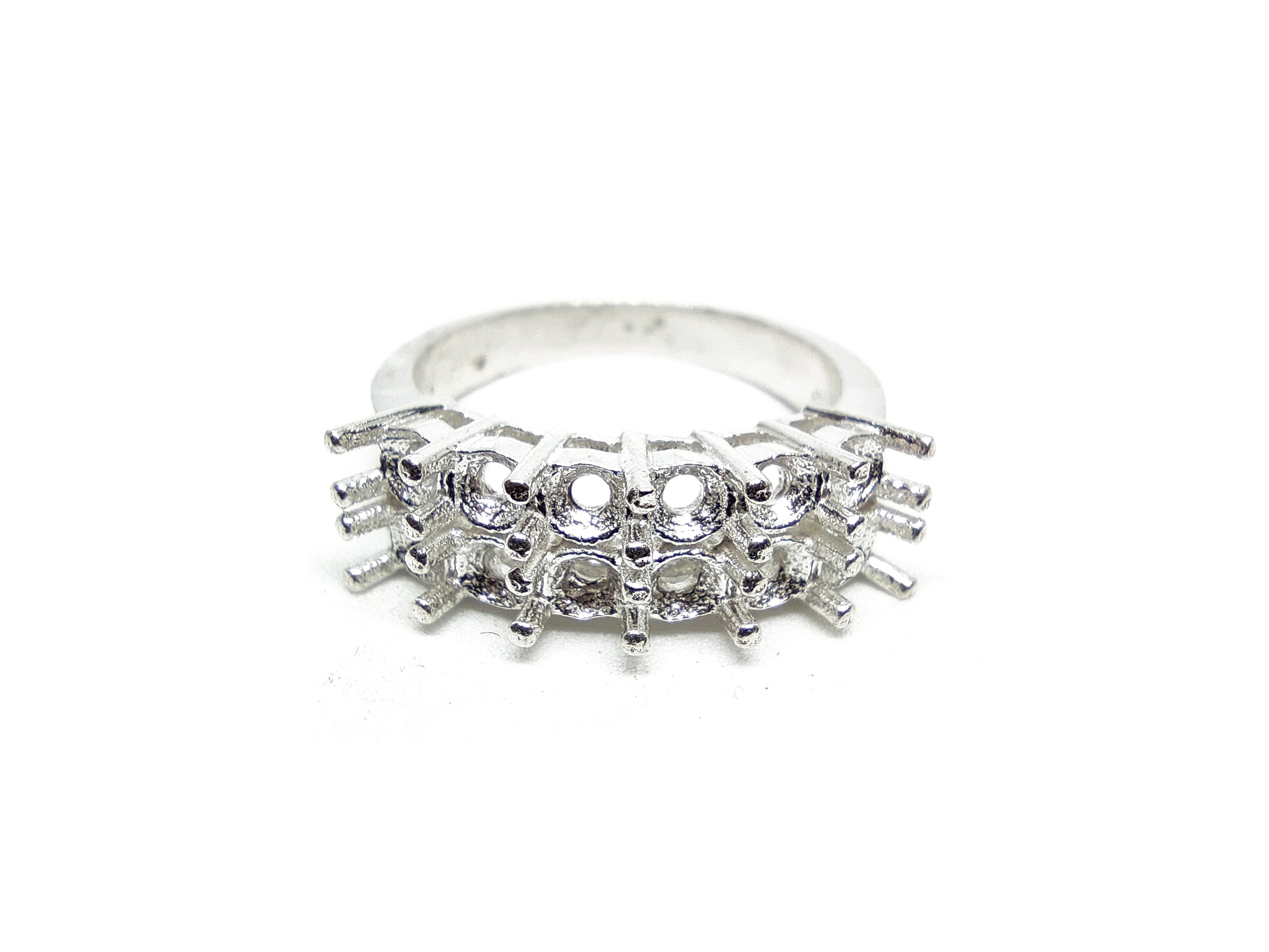 925 Silver Double 3 mm Round Ring Stacking Ring Mountings 3 mm Round Stackable Setting Blanks 4 Prong Ring Setting