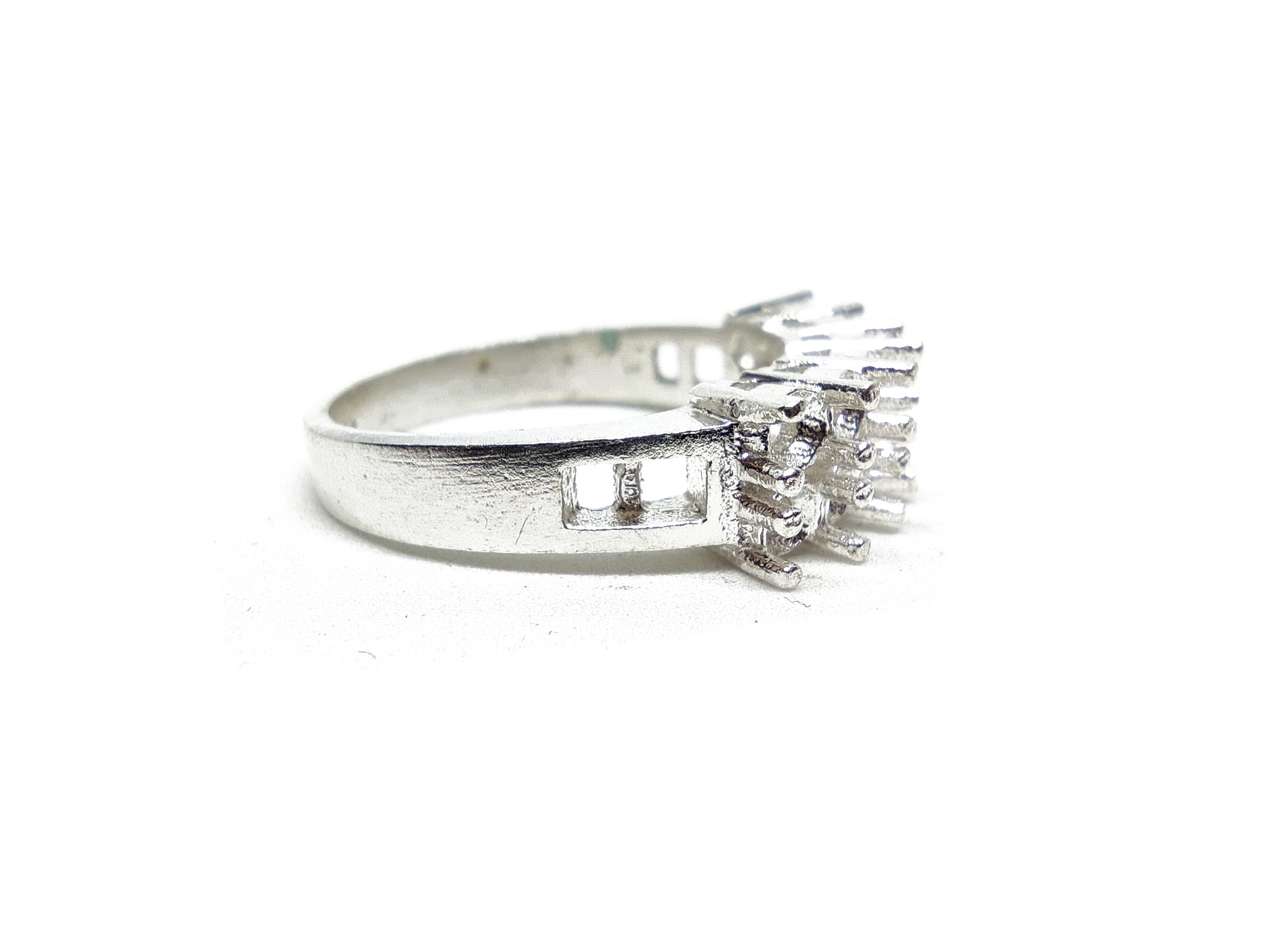 925 Silver Double 3 mm Round Ring Stacking Ring Mountings 3 mm Round Stackable Setting Blanks 4 Prong Ring Setting
