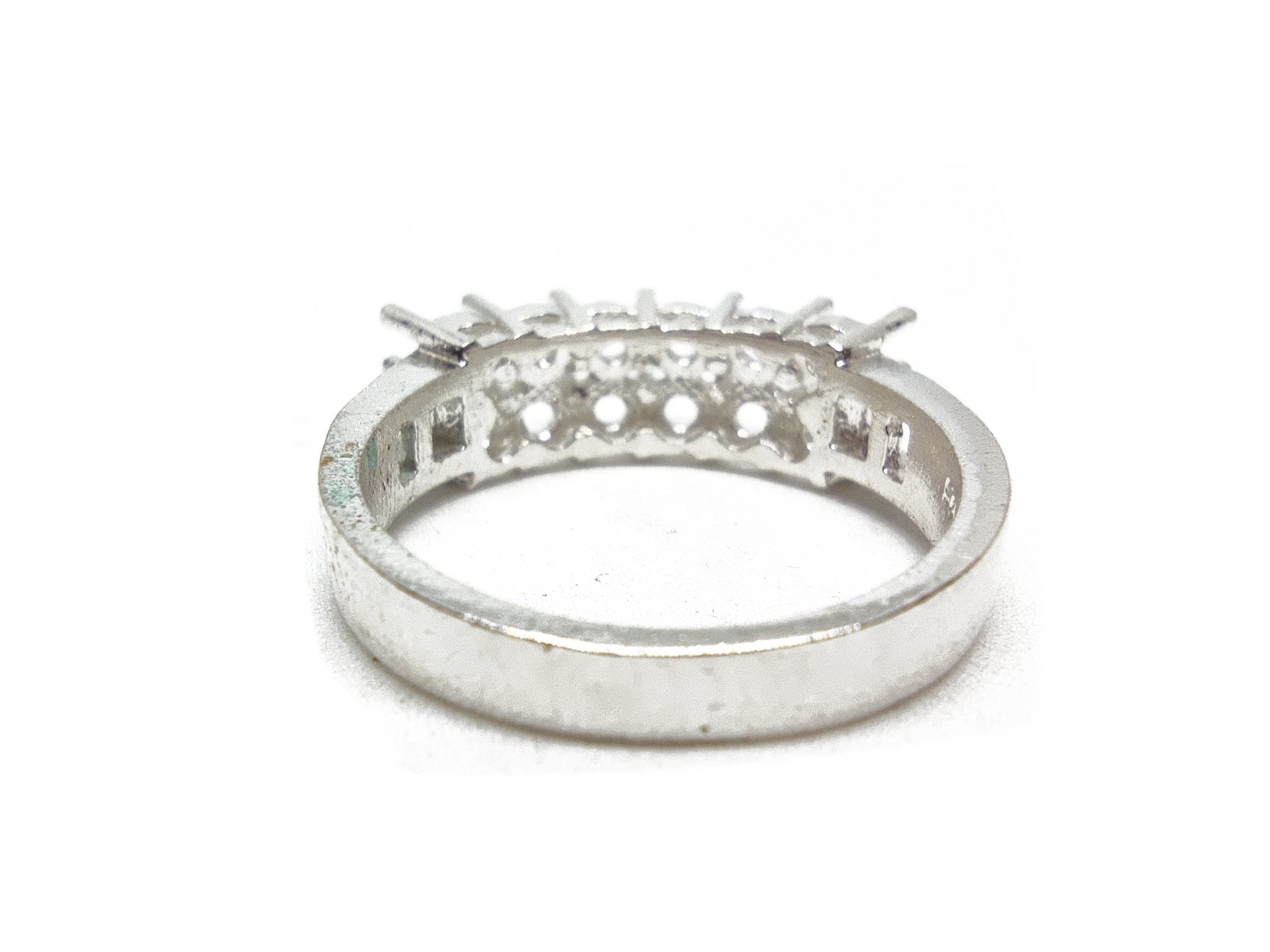 925 Silver Double 3 mm Round Ring Stacking Ring Mountings 3 mm Round Stackable Setting Blanks 4 Prong Ring Setting