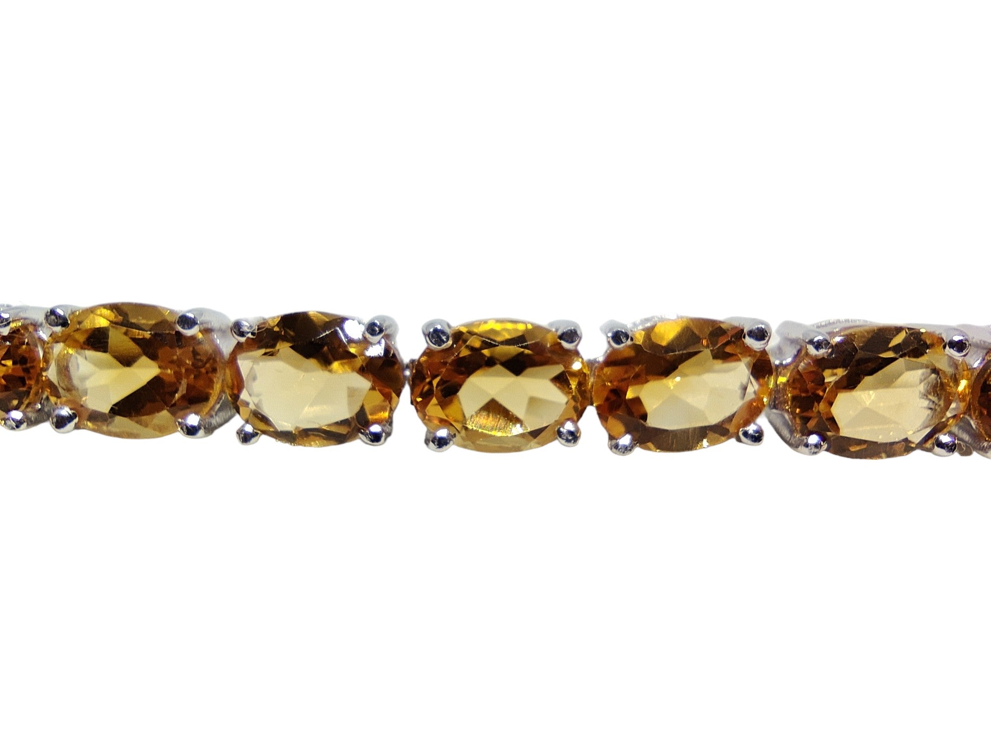 Sterling Silver Big Citrine Bracelet Natural Citrine Bracelet 6x8 mm Oval Citrine November Birthstone Bracelet Her Bridal Citrine Bracelet