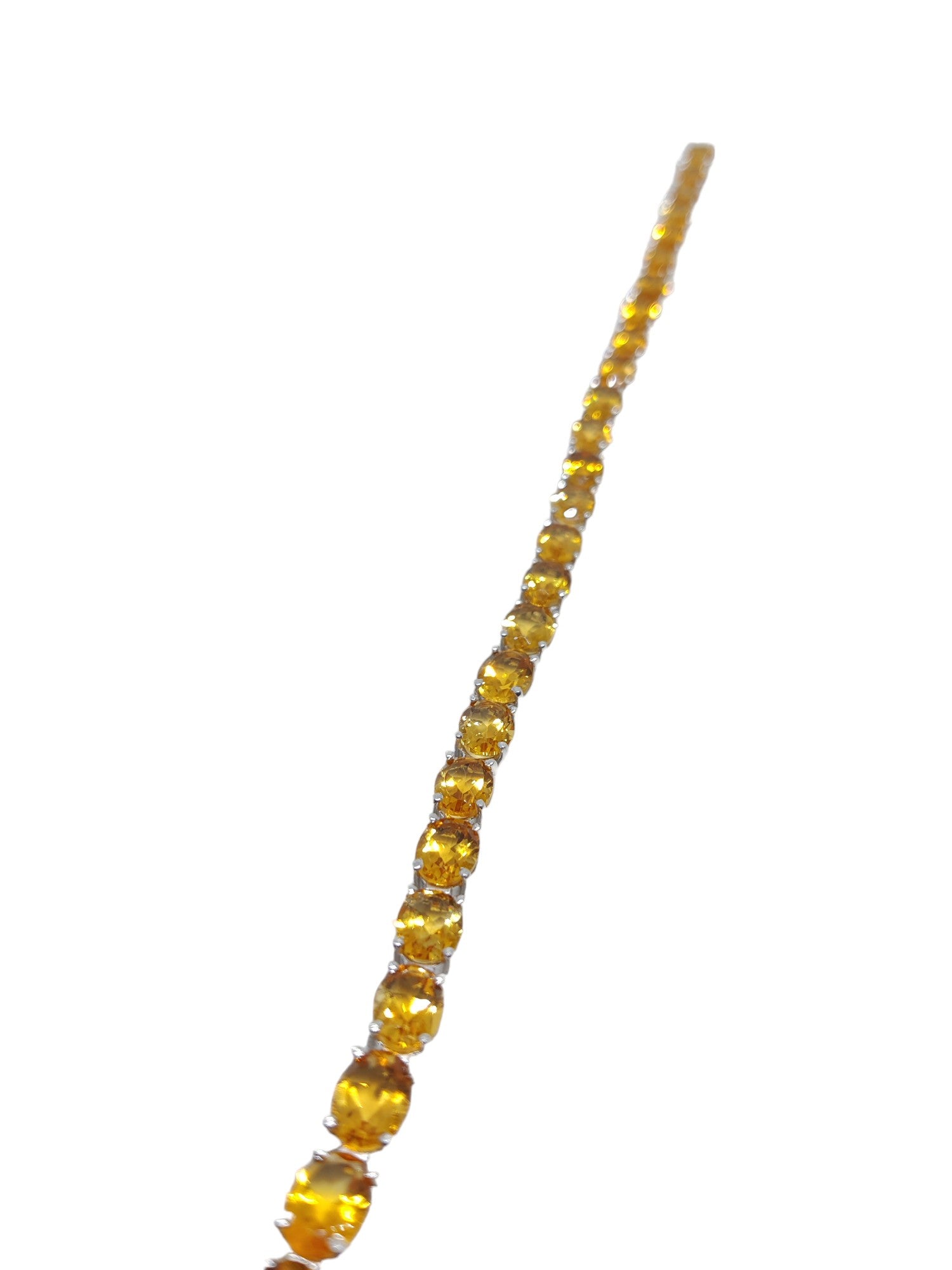 Sterling Silver Big Citrine Bracelet Natural Citrine Bracelet 6x8 mm Oval Citrine November Birthstone Bracelet Her Bridal Citrine Bracelet