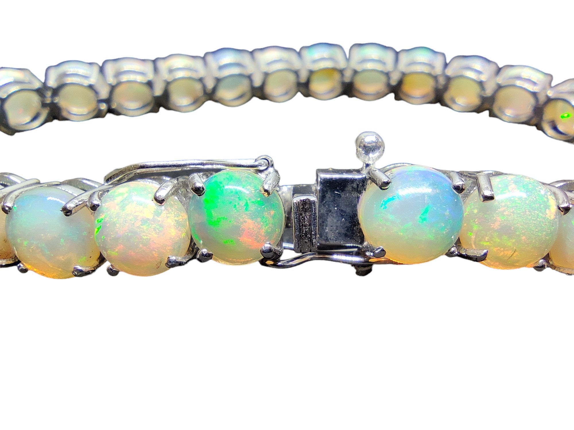 925 Silver Opal Bracelet Round Opal Tennis Bracelet Bracelet 925 Sterling Silver Opal Bracelet For Men Fire Opal Bracelet For Men
