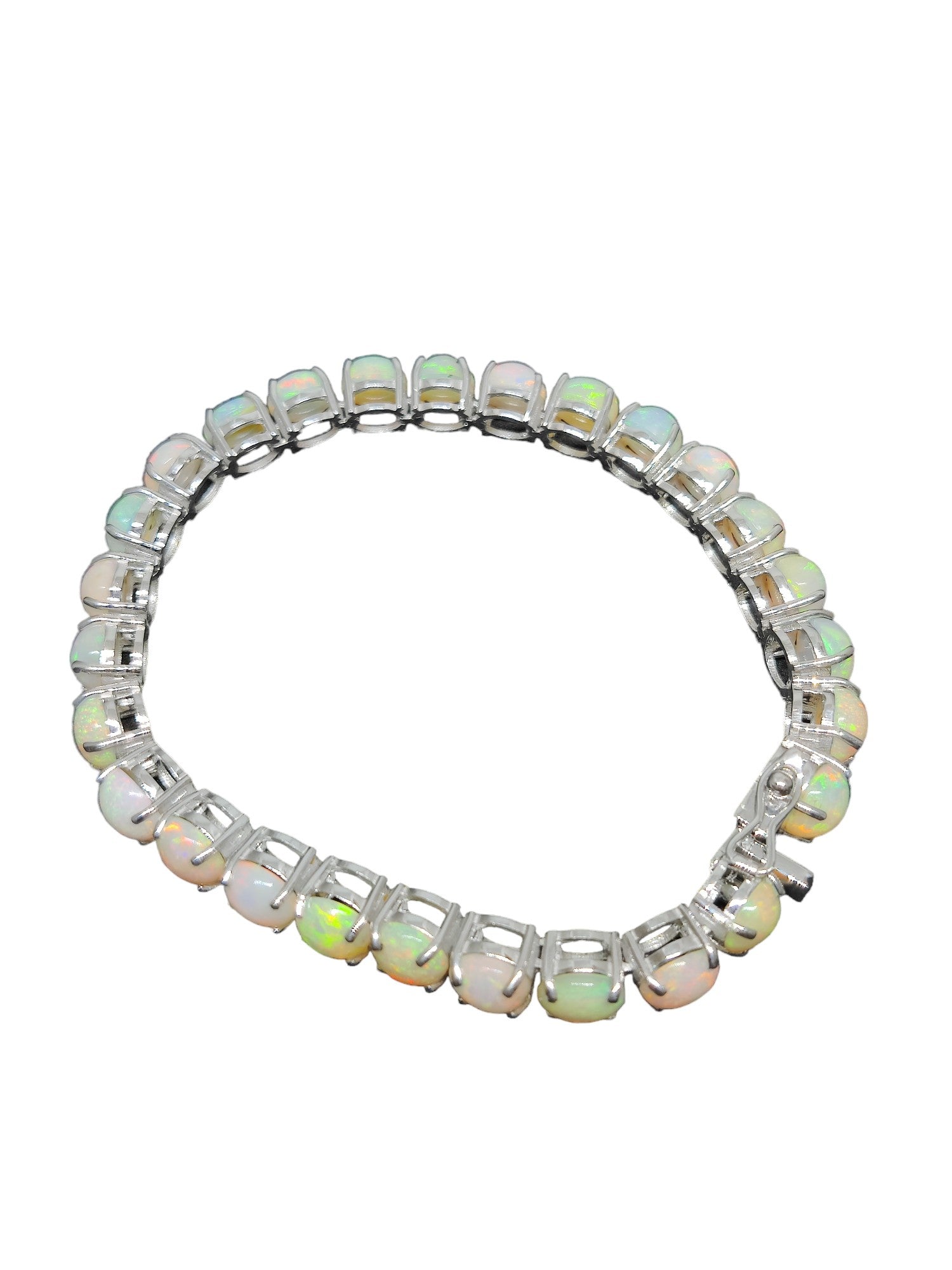 925 Silver Opal Bracelet Round Opal Tennis Bracelet Bracelet 925 Sterling Silver Opal Bracelet For Men Fire Opal Bracelet For Men