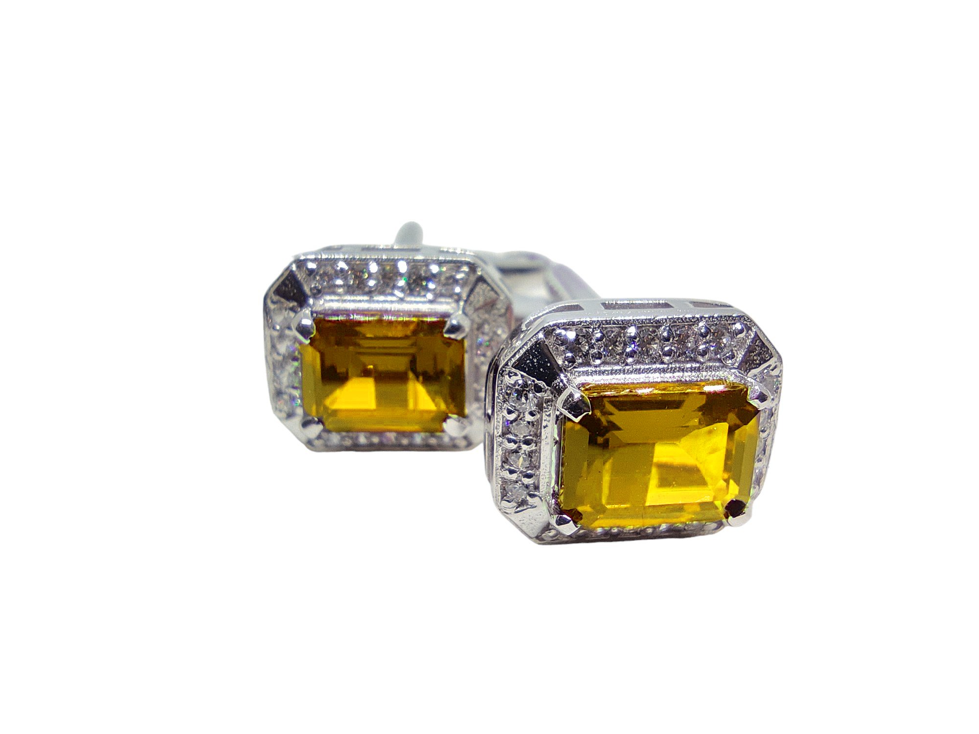 Mens Citrine Cufflink Natural Citrine Cufflinks For Men Yellow Groomsmen Cufflinks Best Man Cufflinks 6x8 Octagon Citrine Wedding Cufflinks