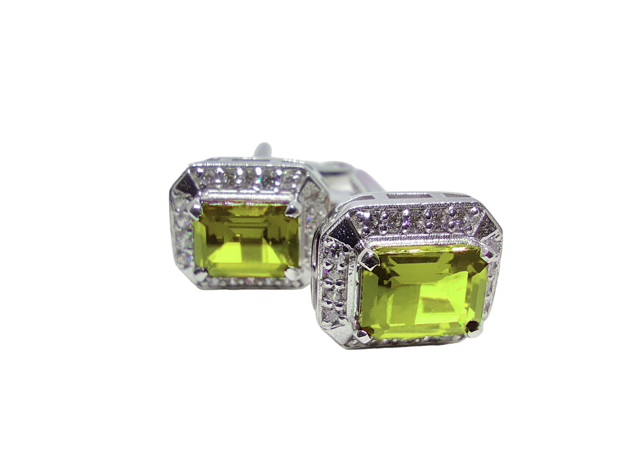 Mens Peridot Cufflink Natural Peridot Cufflinks For Men Green Groomsmen Cufflinks Best Man Cufflinks 6x8 Octagon Peridot  Wedding Cufflinks