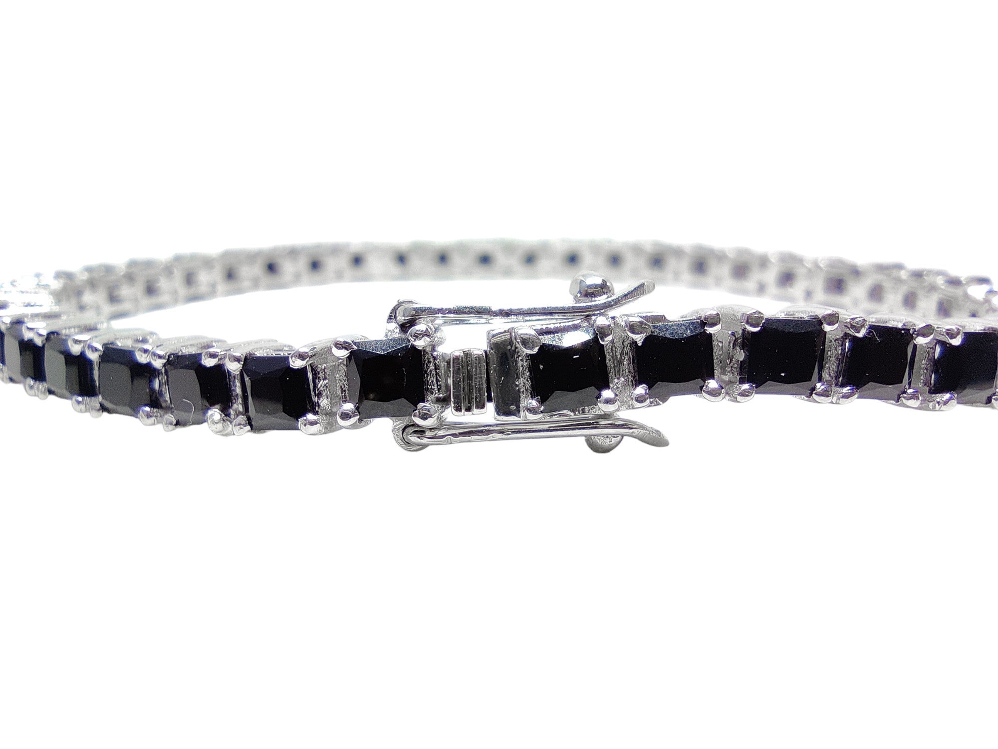 Black Onyx Tennis Bracelet Sterling Silver Onyx Tennis Bracelet 925 Silver Dainty Onyx Bracelet Black Stone Onyx Friendship Bracelet