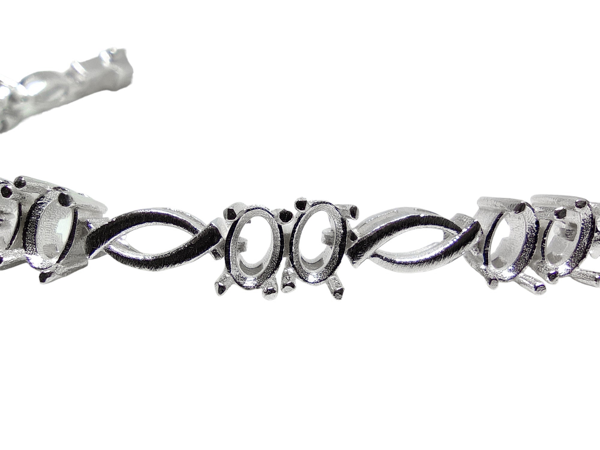 925 Silver Bracelet Blanks 4x6 mm Oval Two Stone Bracelet Setting 4x6 mm Oval Tennis Bracelet Mount Designer Oval Bracelet Mountings