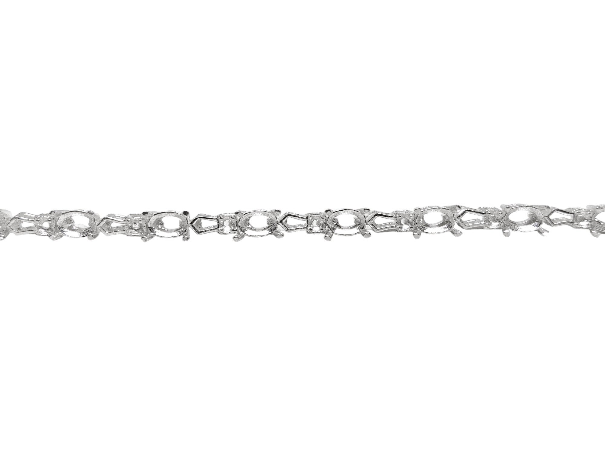 Designer Silver 4x6 mm Oval Bracelet Blanks Bridal Oval Tennis Bracelet Mountings 4x6 mm Oval Semi Mount Bracelet Blanks 925 Silver Bracelet