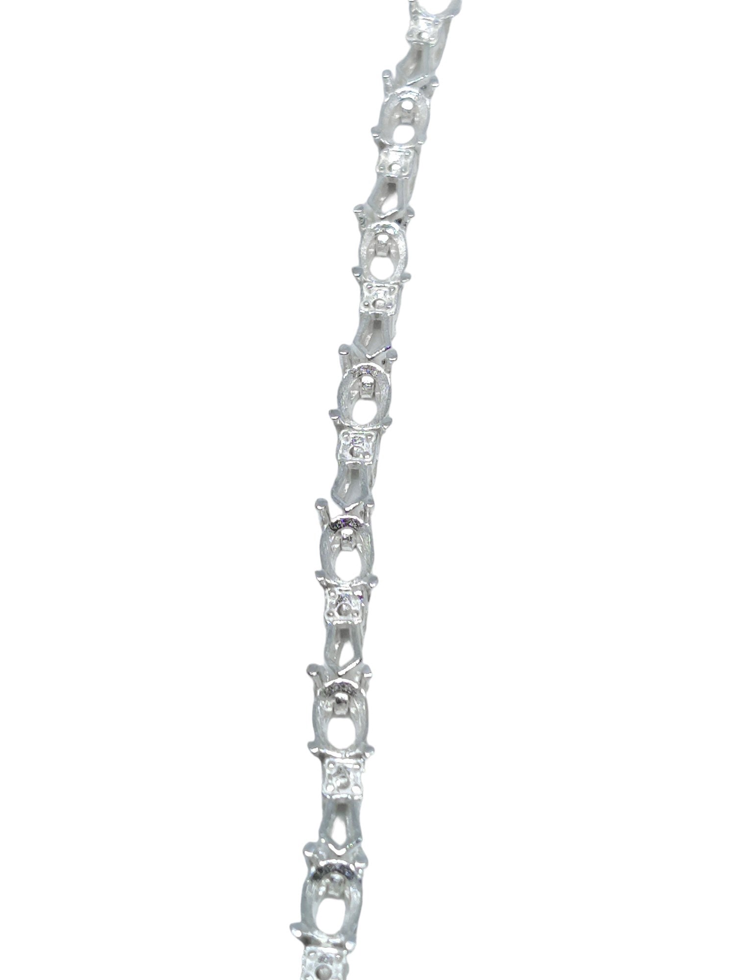 Designer Silver 4x6 mm Oval Bracelet Blanks Bridal Oval Tennis Bracelet Mountings 4x6 mm Oval Semi Mount Bracelet Blanks 925 Silver Bracelet