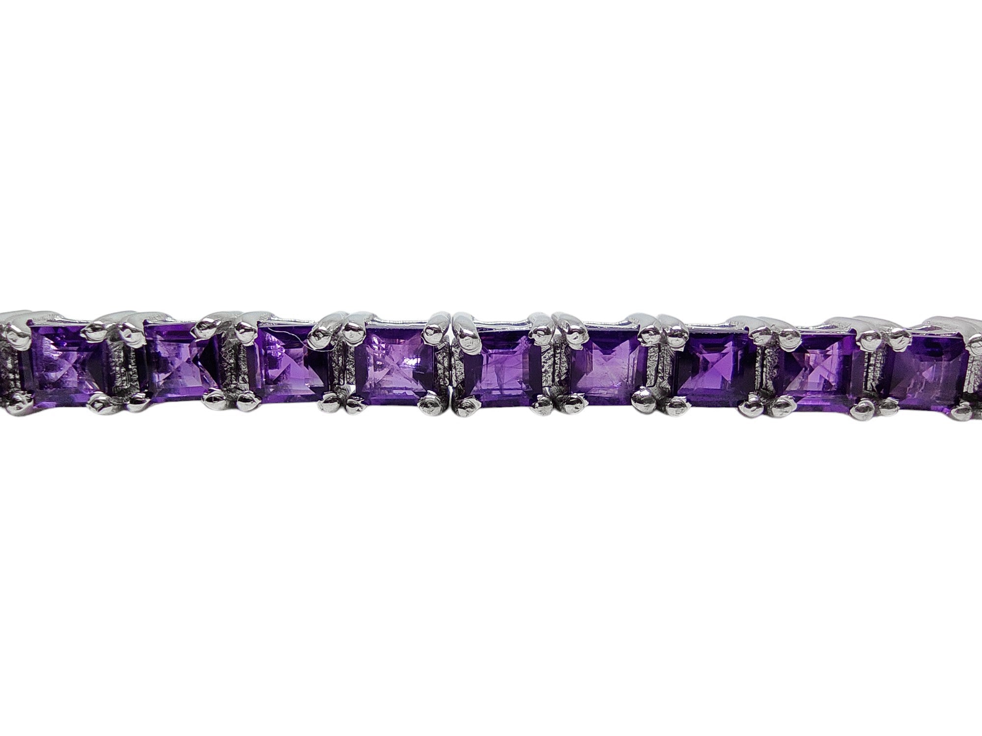 Amethyst Tennis Bracelet Sterling Silver Amethyst Tennis Bracelet 925 Silver Dainty Amethyst Bracelet Black Stone Friendship Bracelet