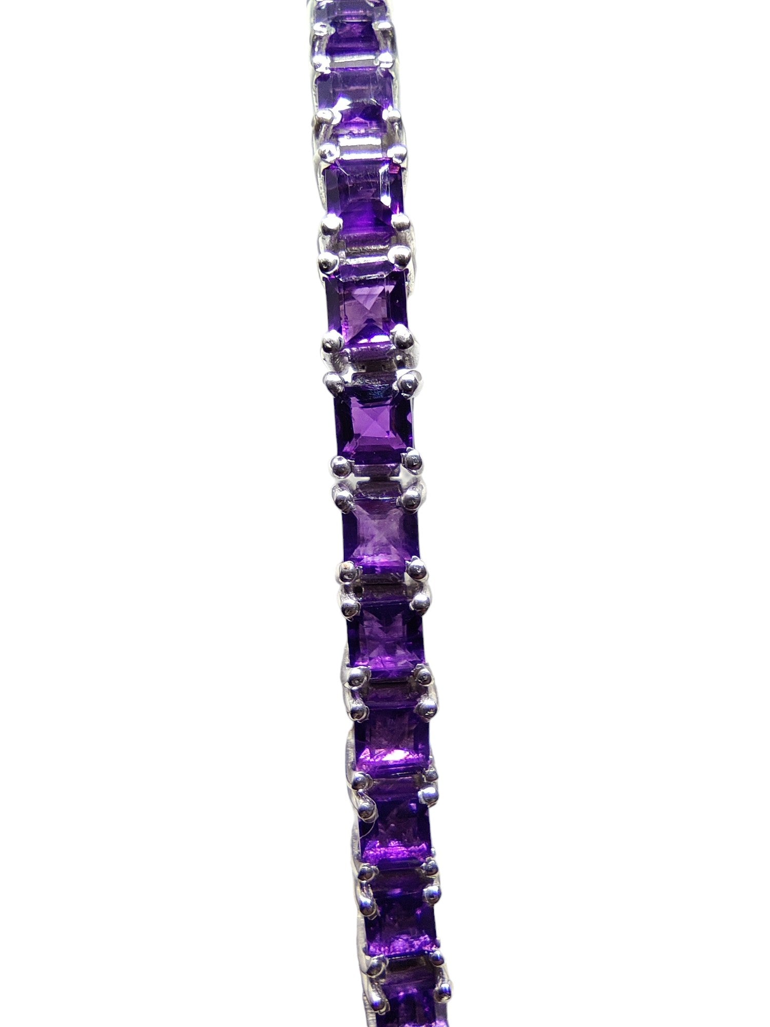 Amethyst Tennis Bracelet Sterling Silver Amethyst Tennis Bracelet 925 Silver Dainty Amethyst Bracelet Black Stone Friendship Bracelet