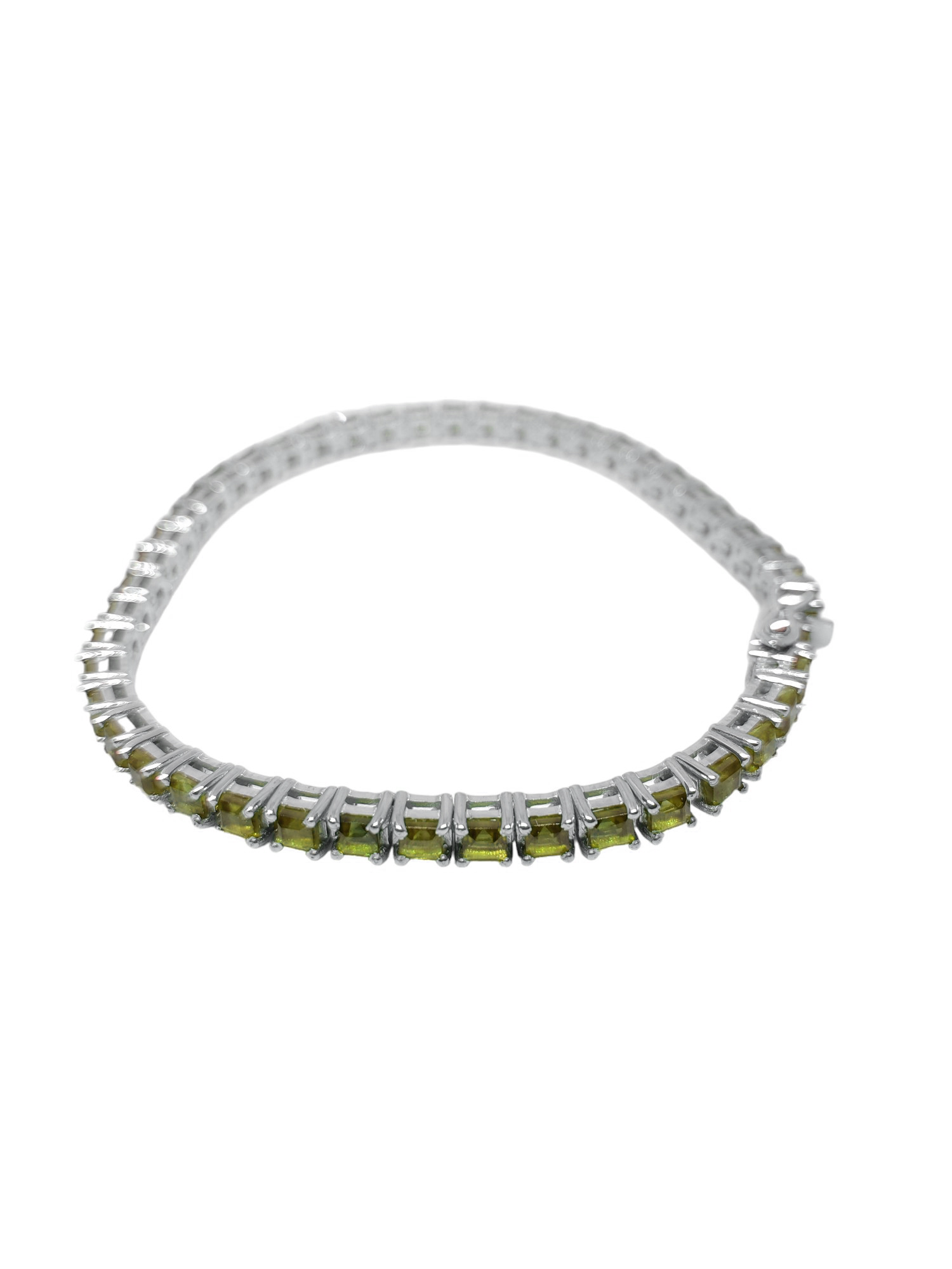 Peridot Tennis Bracelet Sterling Silver Peridot Tennis Bracelet 925 Silver Dainty Peridot Bracelet Green Stone Friendship Bracelet