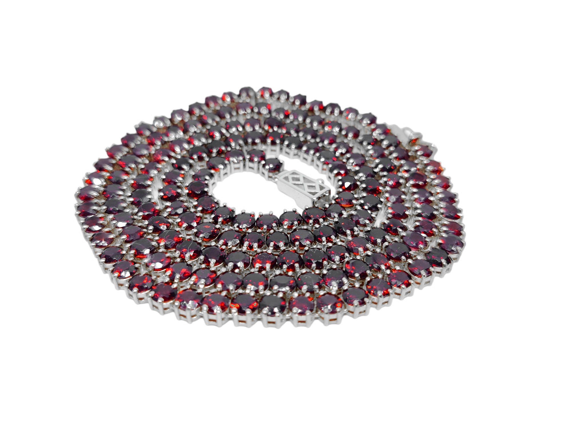 Natural Garnet Necklace Red Garnet Tennis Necklace Garnet Tennis Chain Natural Garnet Necklace Garnet January Birthstone Necklace For Her
