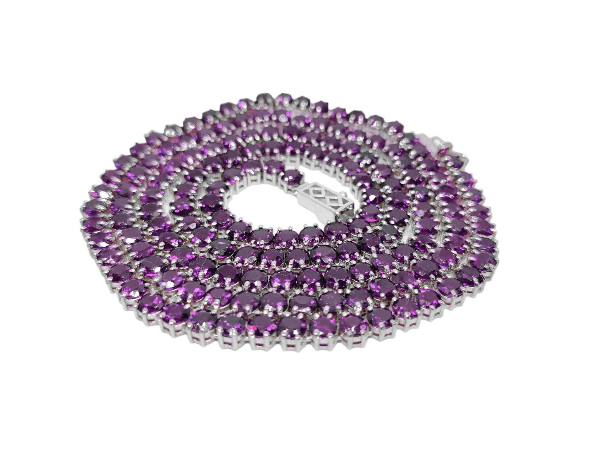 Natural Amethyst Necklace Amethyst Tennis Necklace Amethyst Tennis Chain Natural Amethyst Necklace February Birthstone Necklace For Her