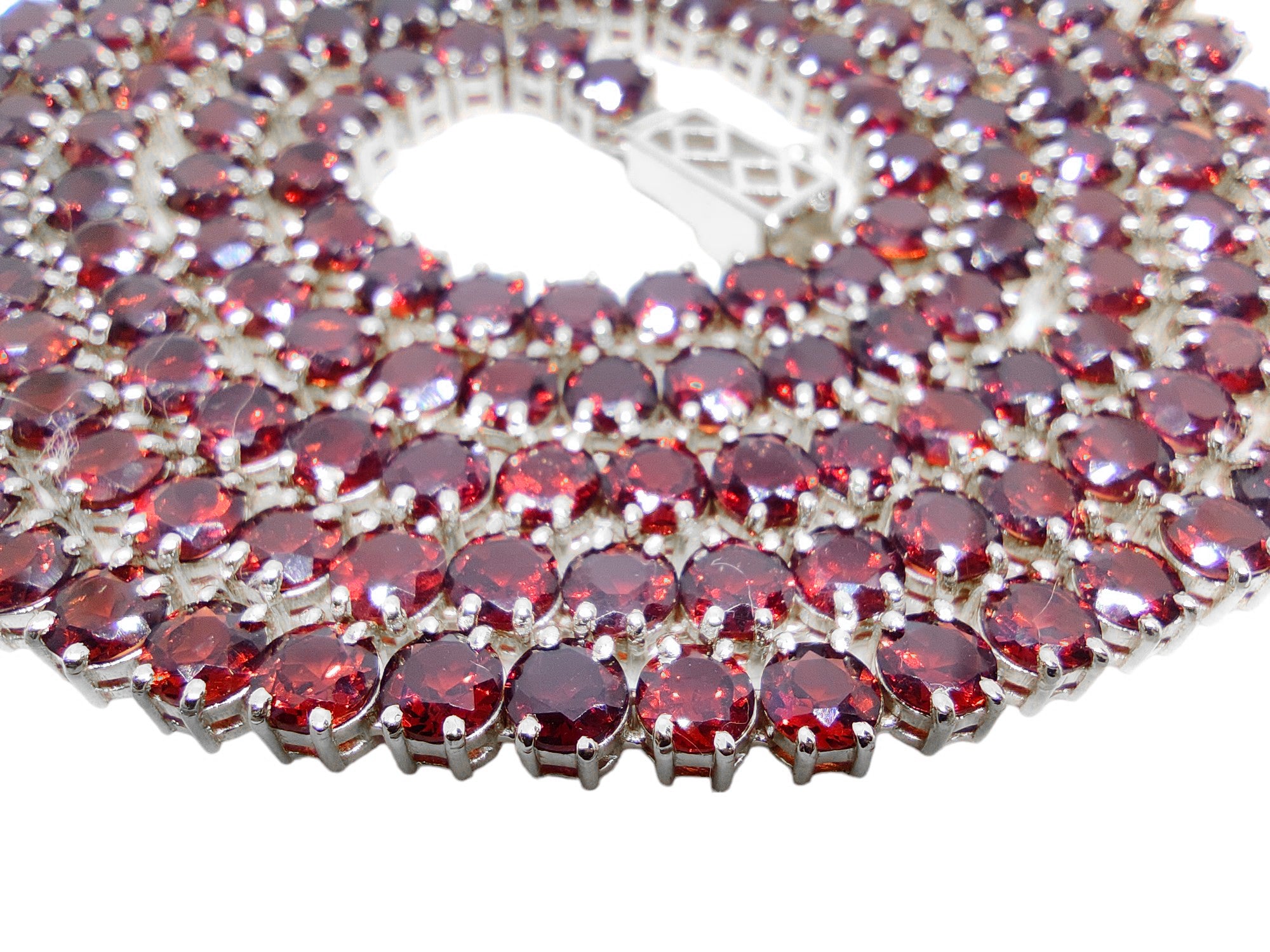 Natural Garnet Necklace Red Garnet Tennis Necklace Garnet Tennis Chain Natural Garnet Necklace Garnet January Birthstone Necklace For Her