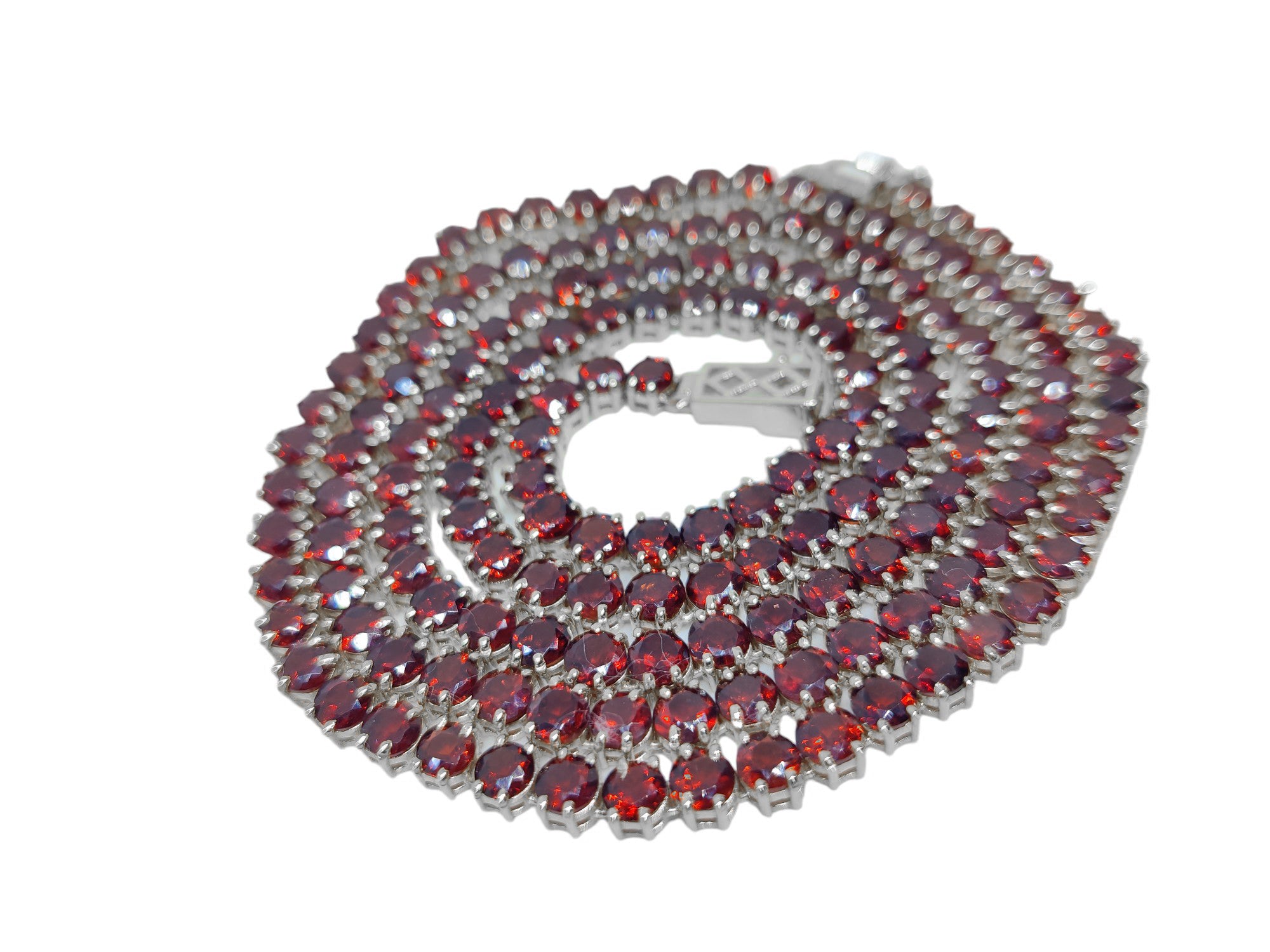 Natural Garnet Necklace Red Garnet Tennis Necklace Garnet Tennis Chain Natural Garnet Necklace Garnet January Birthstone Necklace For Her