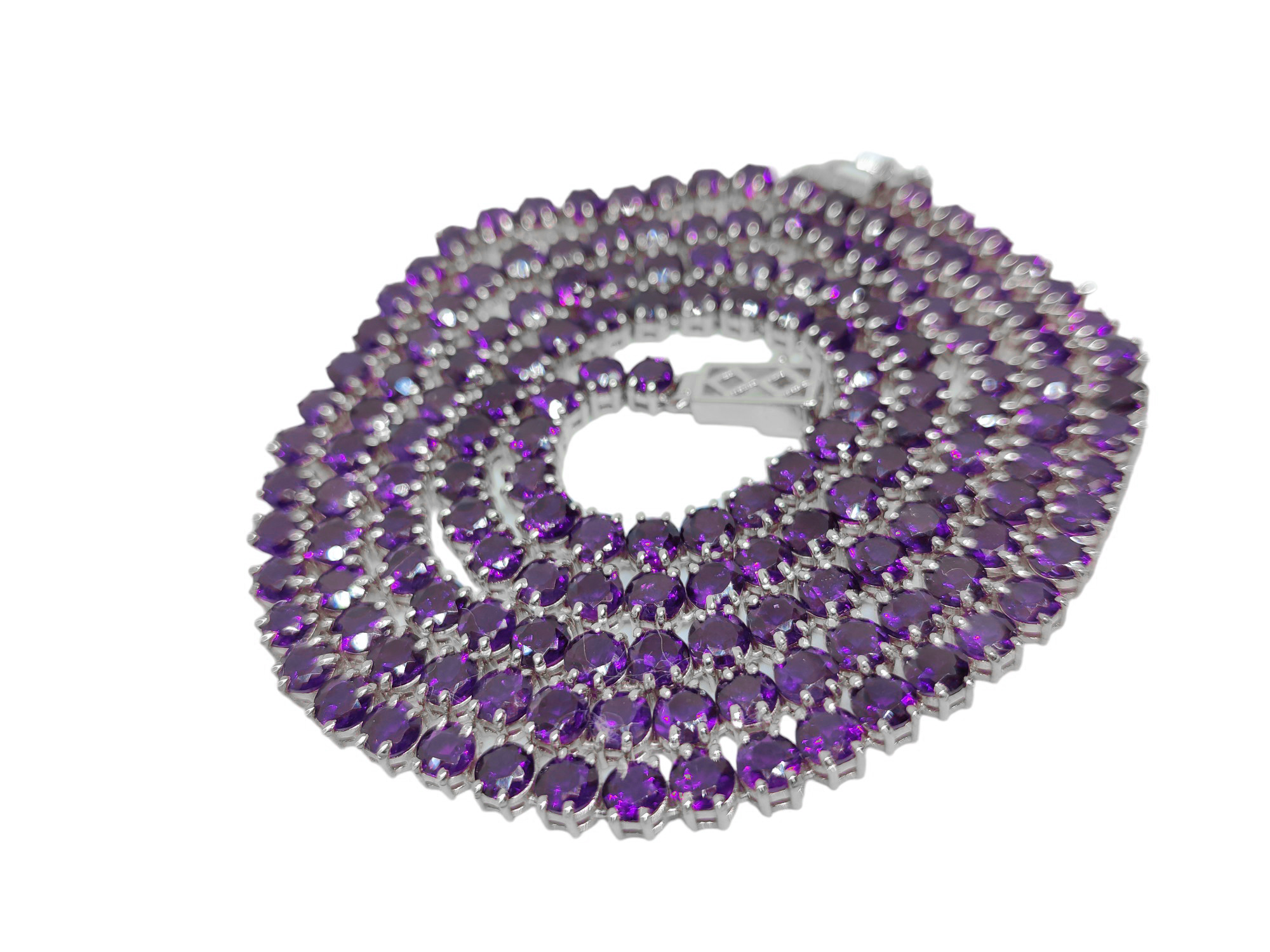 Natural Amethyst Necklace Amethyst Tennis Necklace Amethyst Tennis Chain Natural Amethyst Necklace February Birthstone Necklace For Her