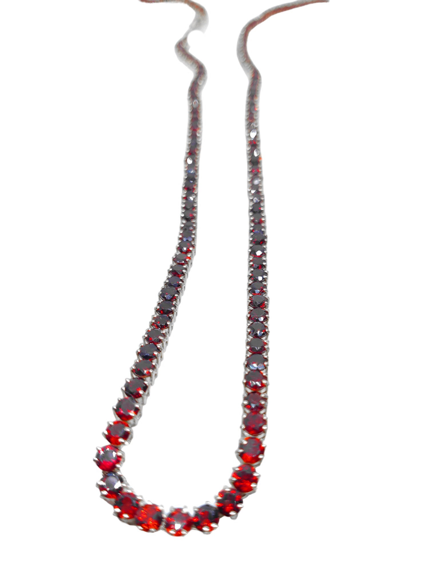 Natural Garnet Necklace Red Garnet Tennis Necklace Garnet Tennis Chain Natural Garnet Necklace Garnet January Birthstone Necklace For Her