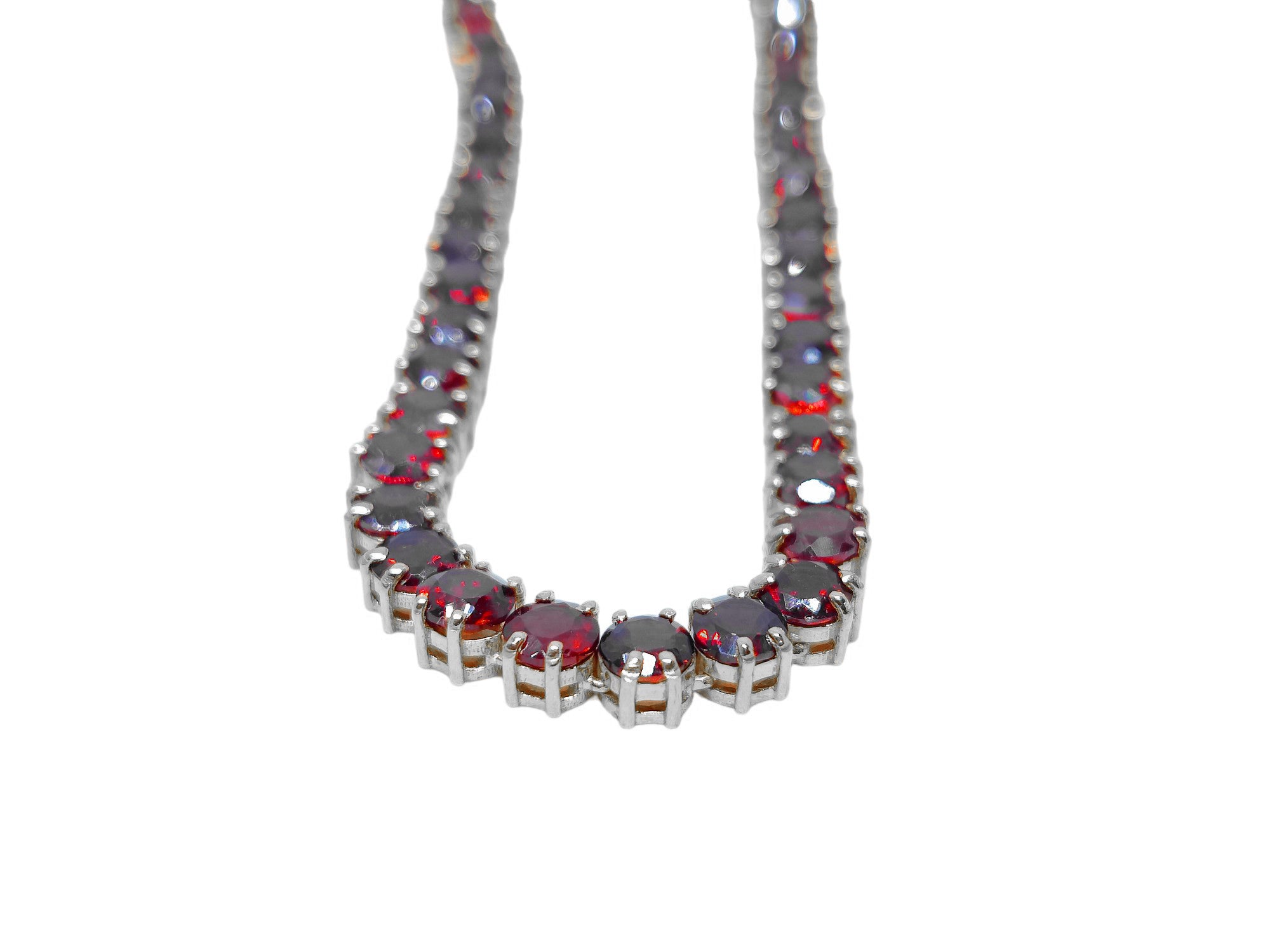 Natural Garnet Necklace Red Garnet Tennis Necklace Garnet Tennis Chain Natural Garnet Necklace Garnet January Birthstone Necklace For Her