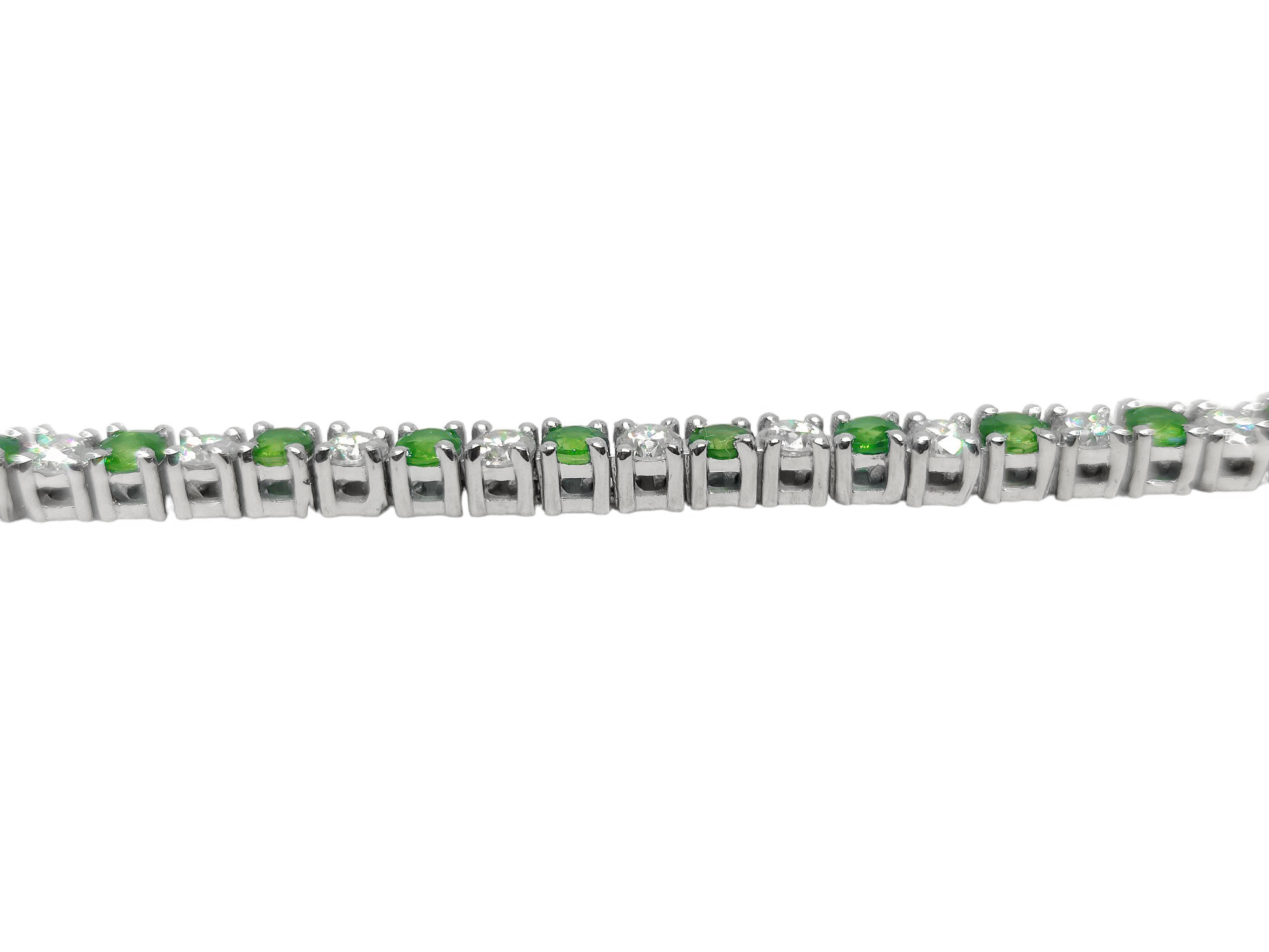 Natural Emerald Moissanite Tennis Bracelet Sterling Silver Emerald Bracelet May Birthstone Bracelet Bridal Emerald Bracelet