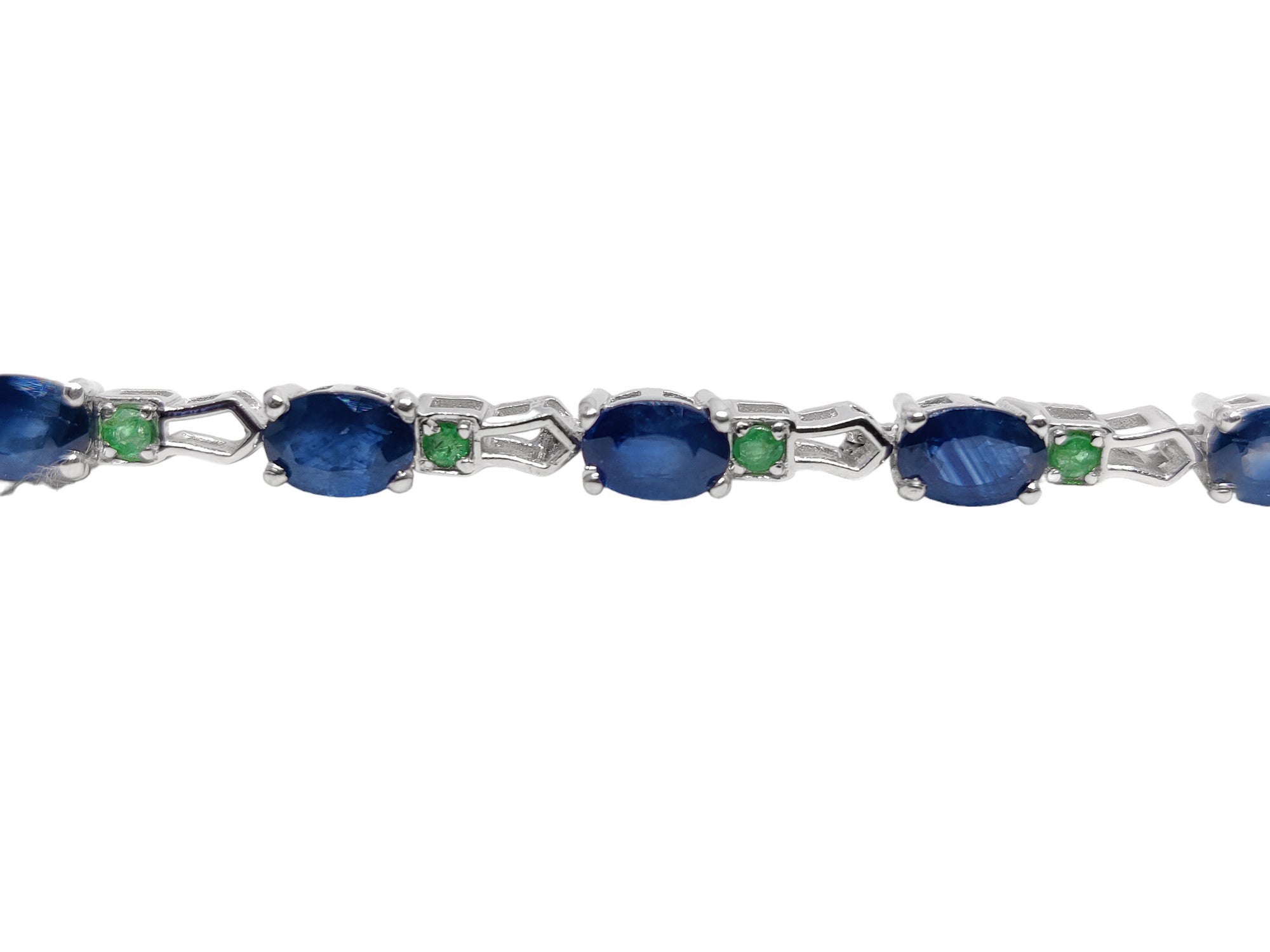 Bridal Sapphire Emerald Bracelet Natural Blue Sapphire Designer Bracelet 925 Silver Sapphire Bracelet For Her Bridal Wedding Bracelet