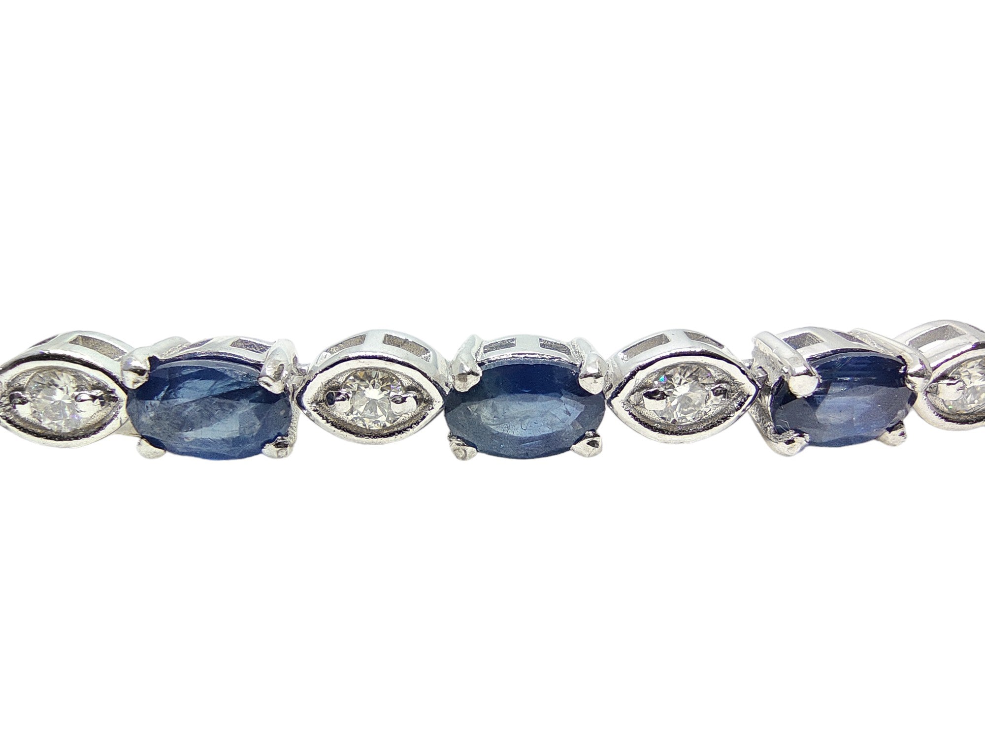 Designer Sapphire Moissanite Tennis Bracelet 925 Silver Blue Sapphire Bracelet September Birthstone Bracelet Bridal Sapphire Bracelet Her
