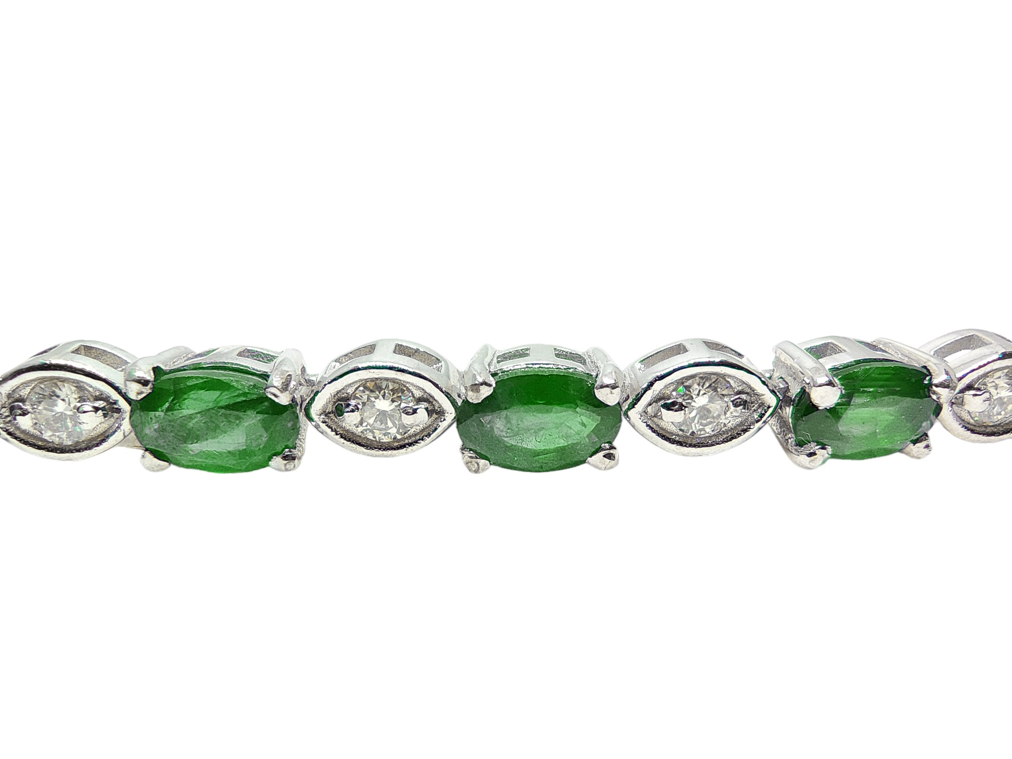Designer Emerald Moissanite Tennis Bracelet 925 Silver Emerald Bracelet May Birthstone Bracelet Bridal Emerald Bracelet Her