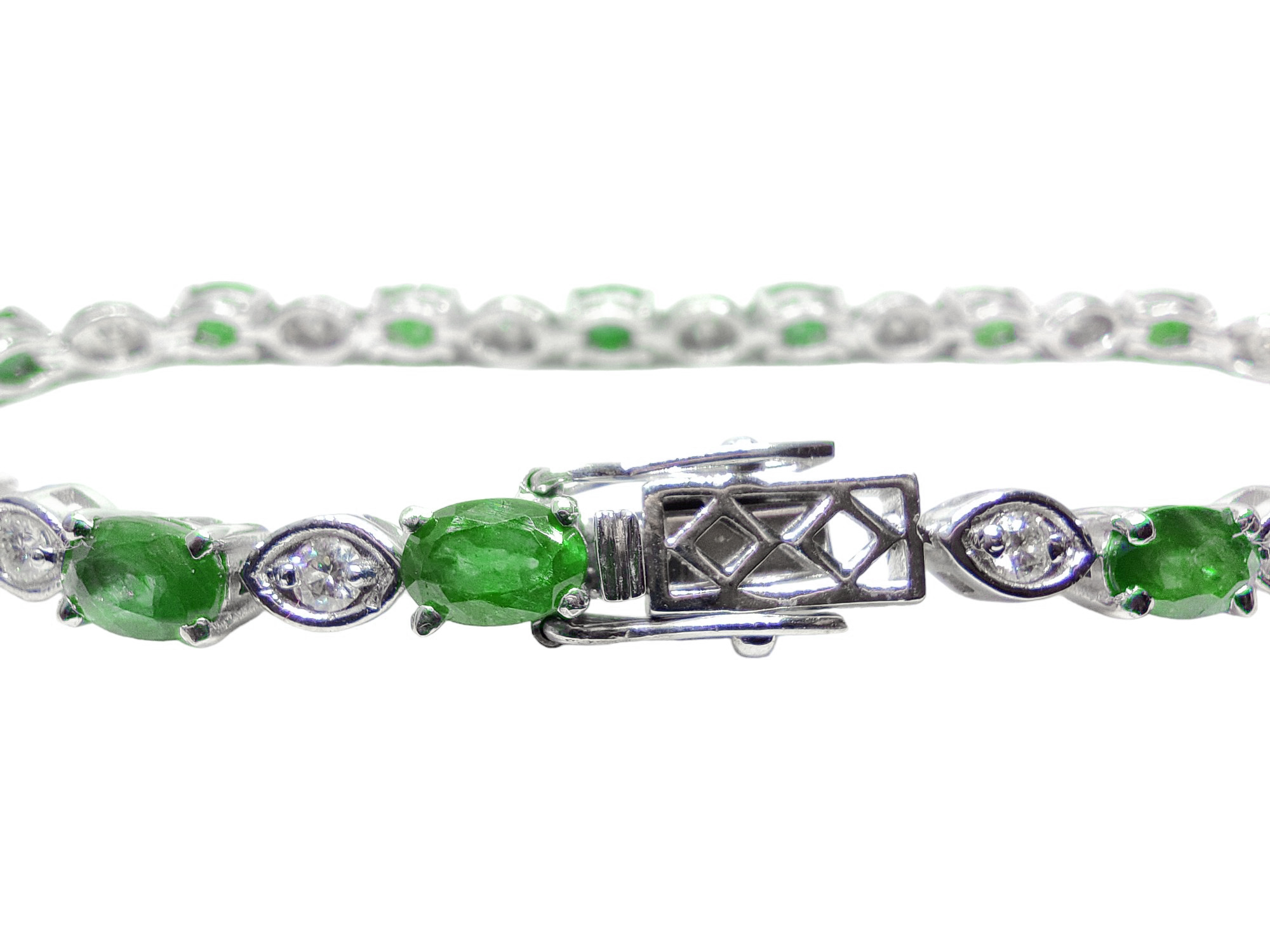 Designer Emerald Moissanite Tennis Bracelet 925 Silver Emerald Bracelet May Birthstone Bracelet Bridal Emerald Bracelet Her