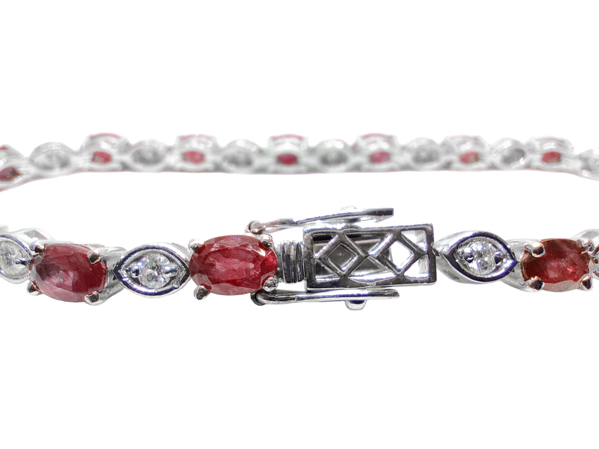 Designer Ruby Moissanite Tennis Bracelet 925 Silver Ruby Bracelet July Birthstone Bracelet Bridal Ruby Bracelet Her