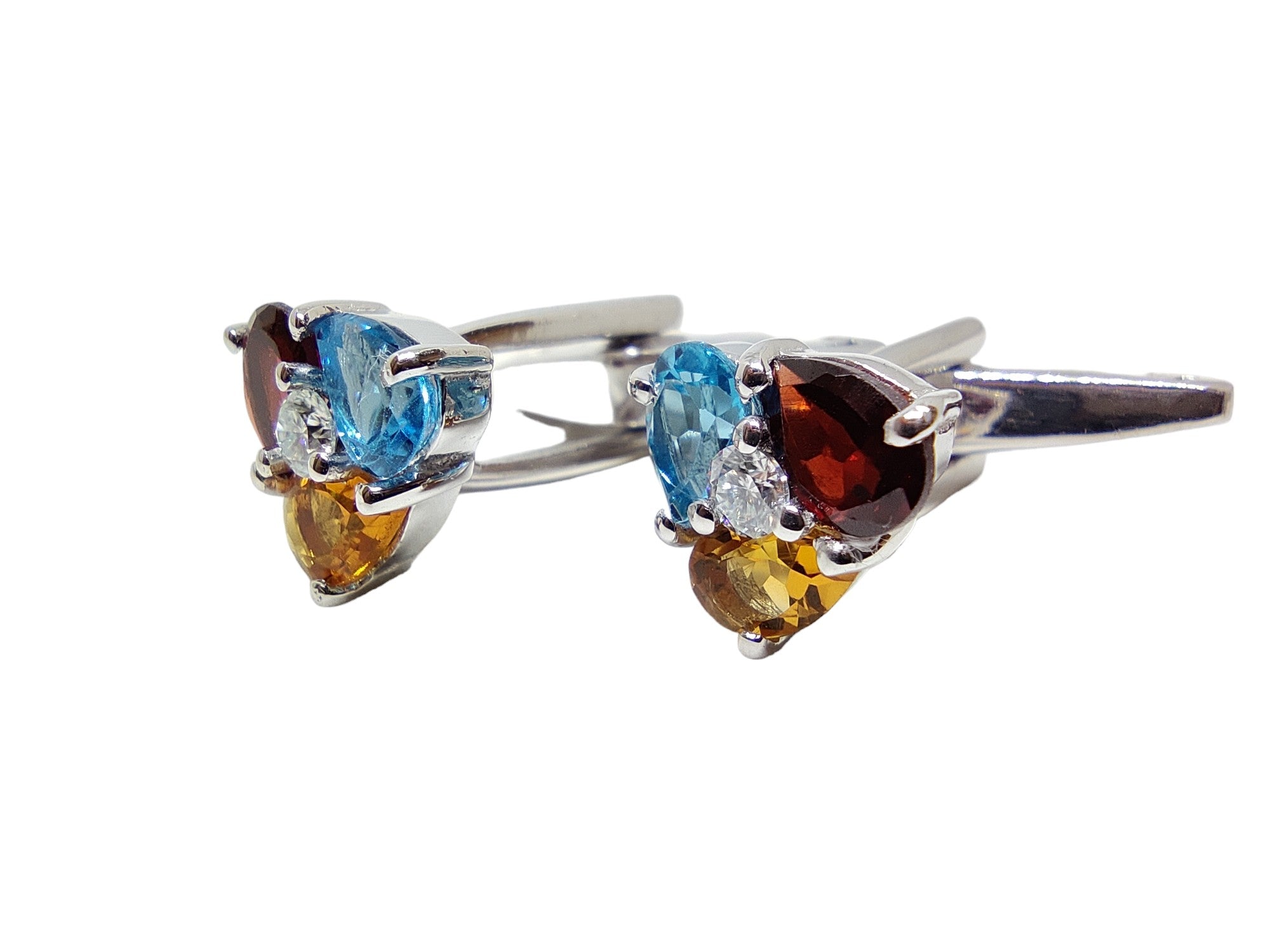 Multi Stone Cufflinks For Men Garnet Citrine Blue Topaz Cufflinks Mens Groomsmen Cufflinks Everyday Cufflinks
