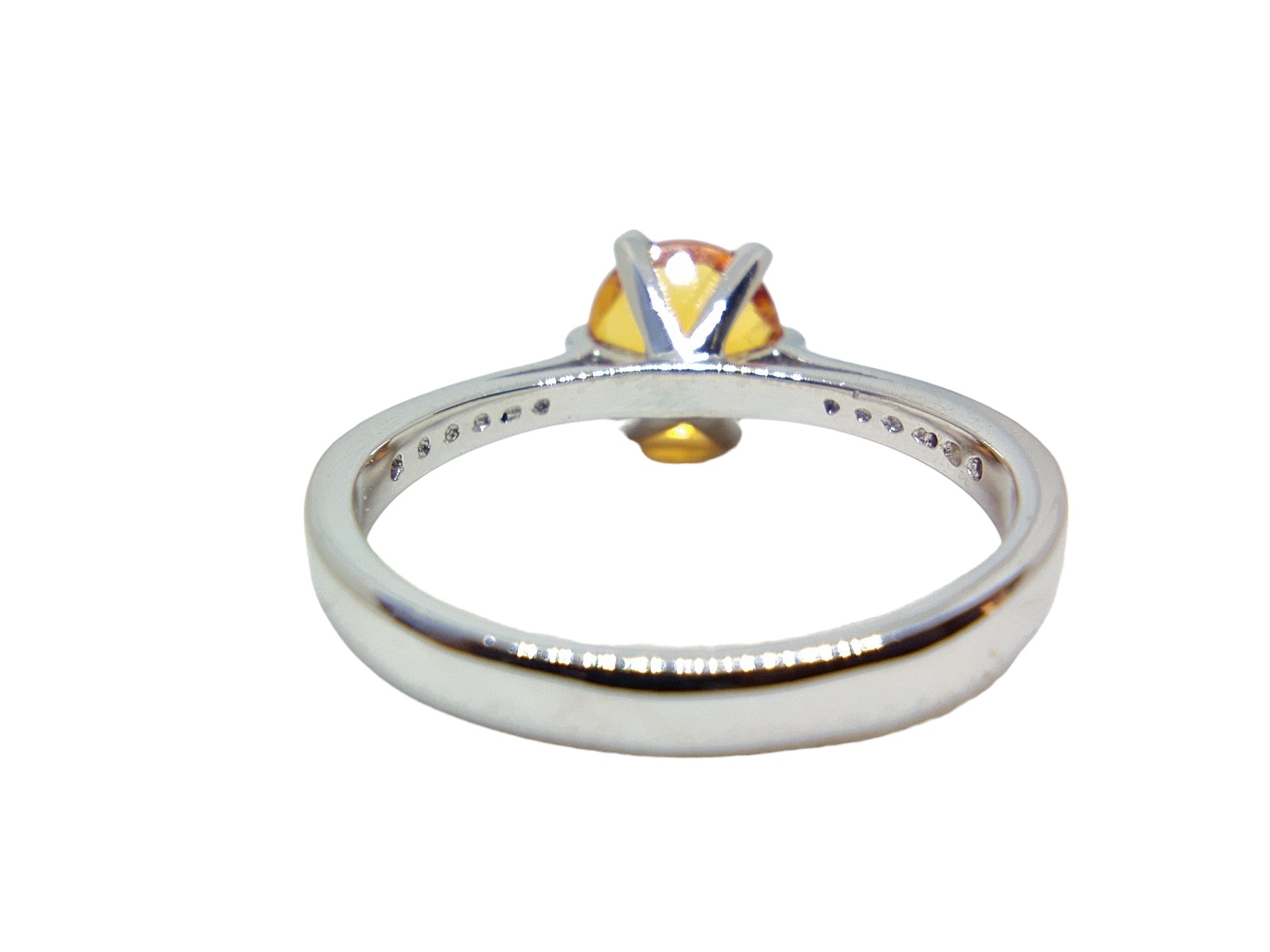 925 Silver Citrine Solitaire Ring Silver Citrine Ring 8 mm Round Citrine Solitaire Engagement Ring November Birthstone Ring