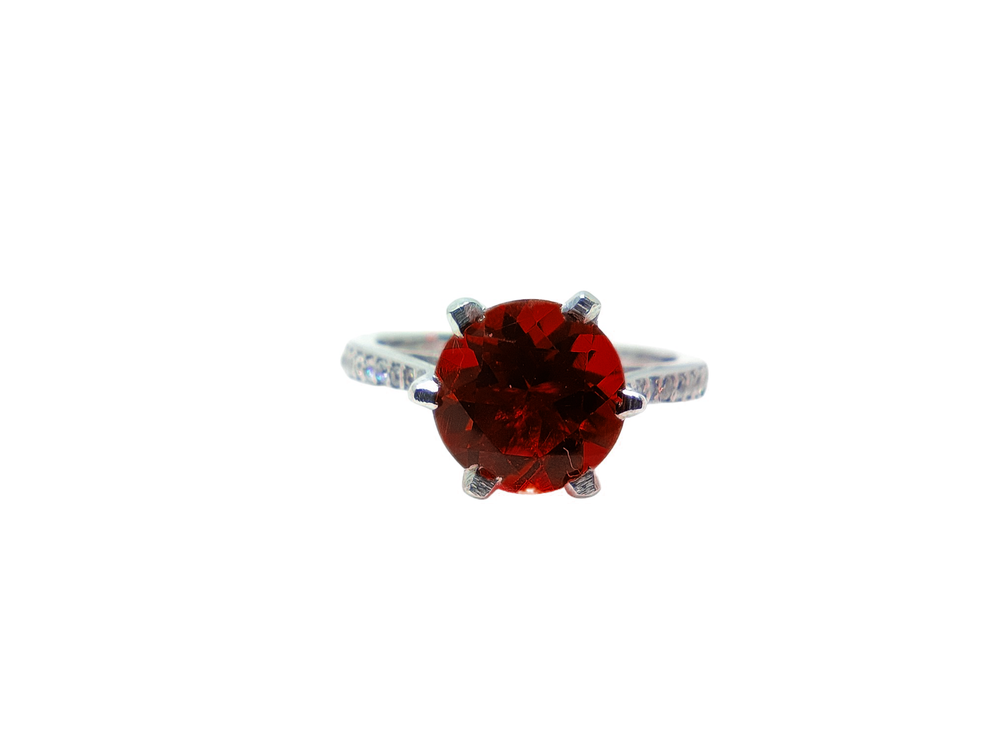 925 Silver Citrine Solitaire Ring Silver Citrine Ring 8 mm Round Citrine Solitaire Engagement Ring November Birthstone Ring