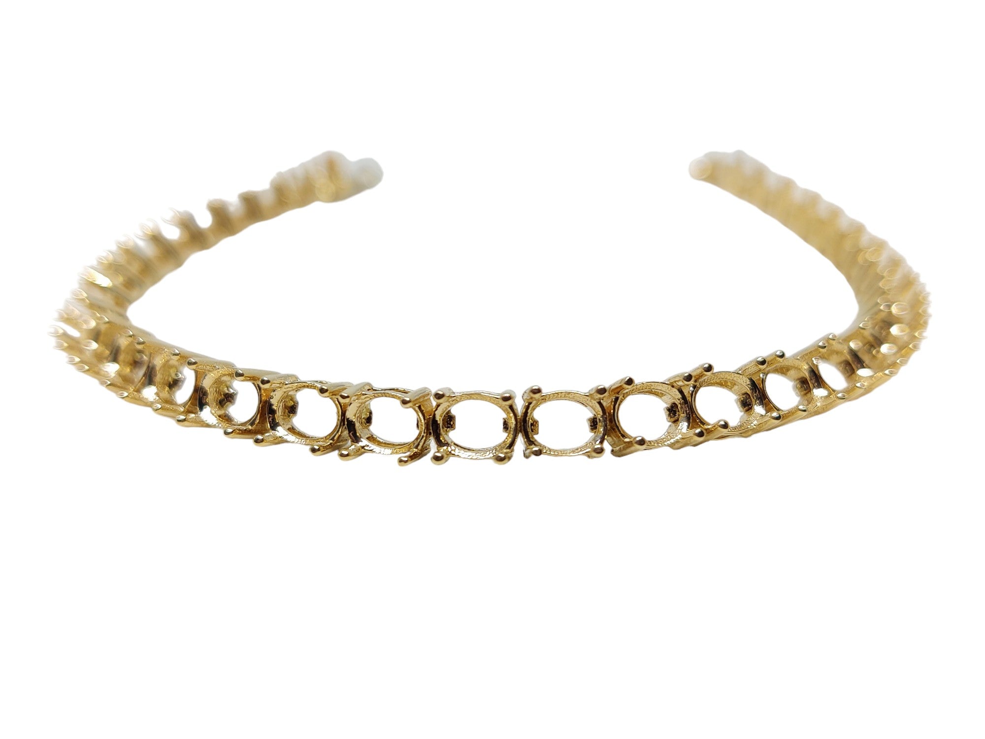 14k Gold 4x5 mm Oval Tennis Bracelet Solid Gold 4x5 Oval Bracelet Blanks Oval Semi Mount Bracelet Blank Gold Bracelet Mountings