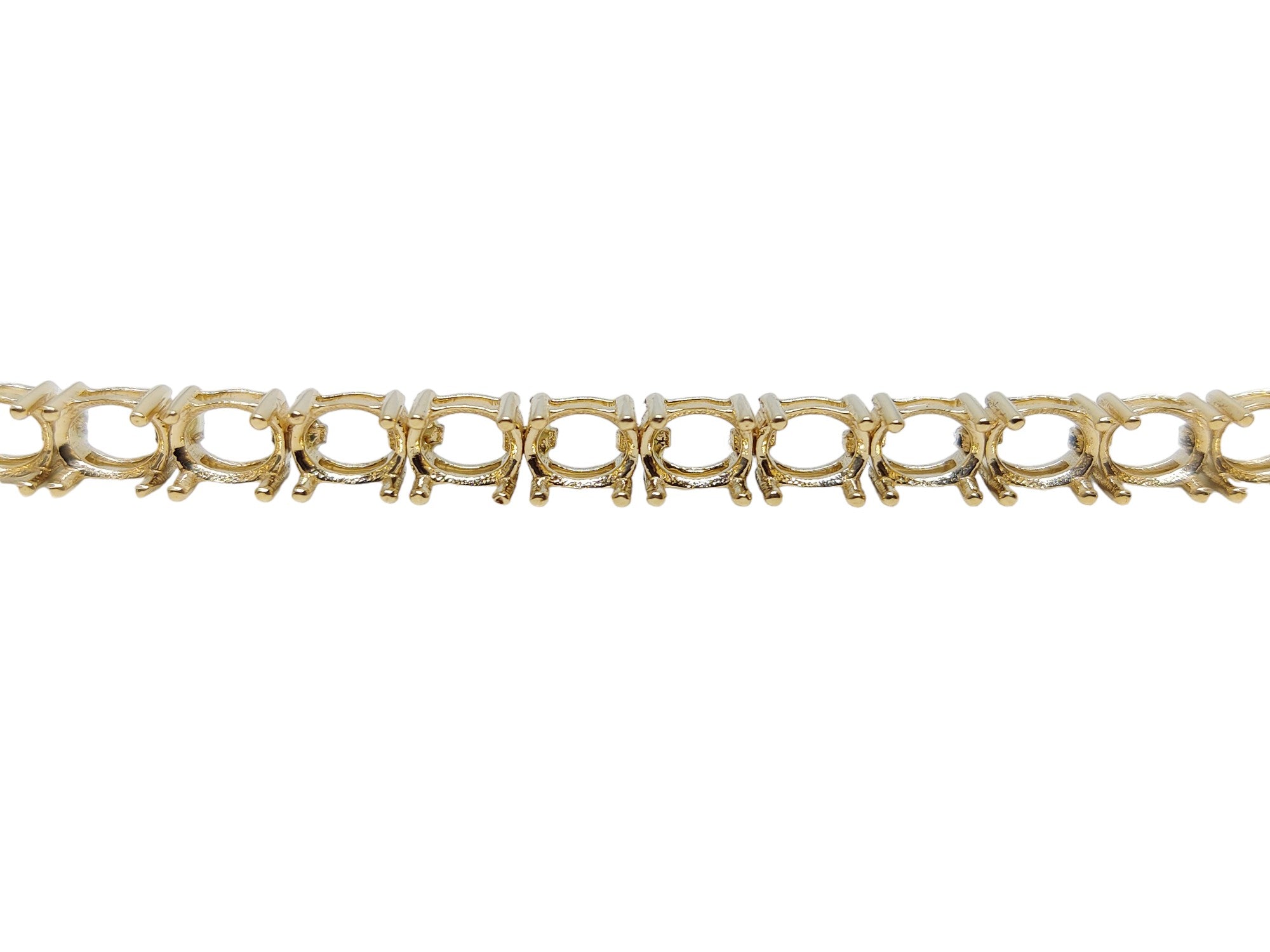 14k Gold 4x5 mm Oval Tennis Bracelet Solid Gold 4x5 Oval Bracelet Blanks Oval Semi Mount Bracelet Blank Gold Bracelet Mountings