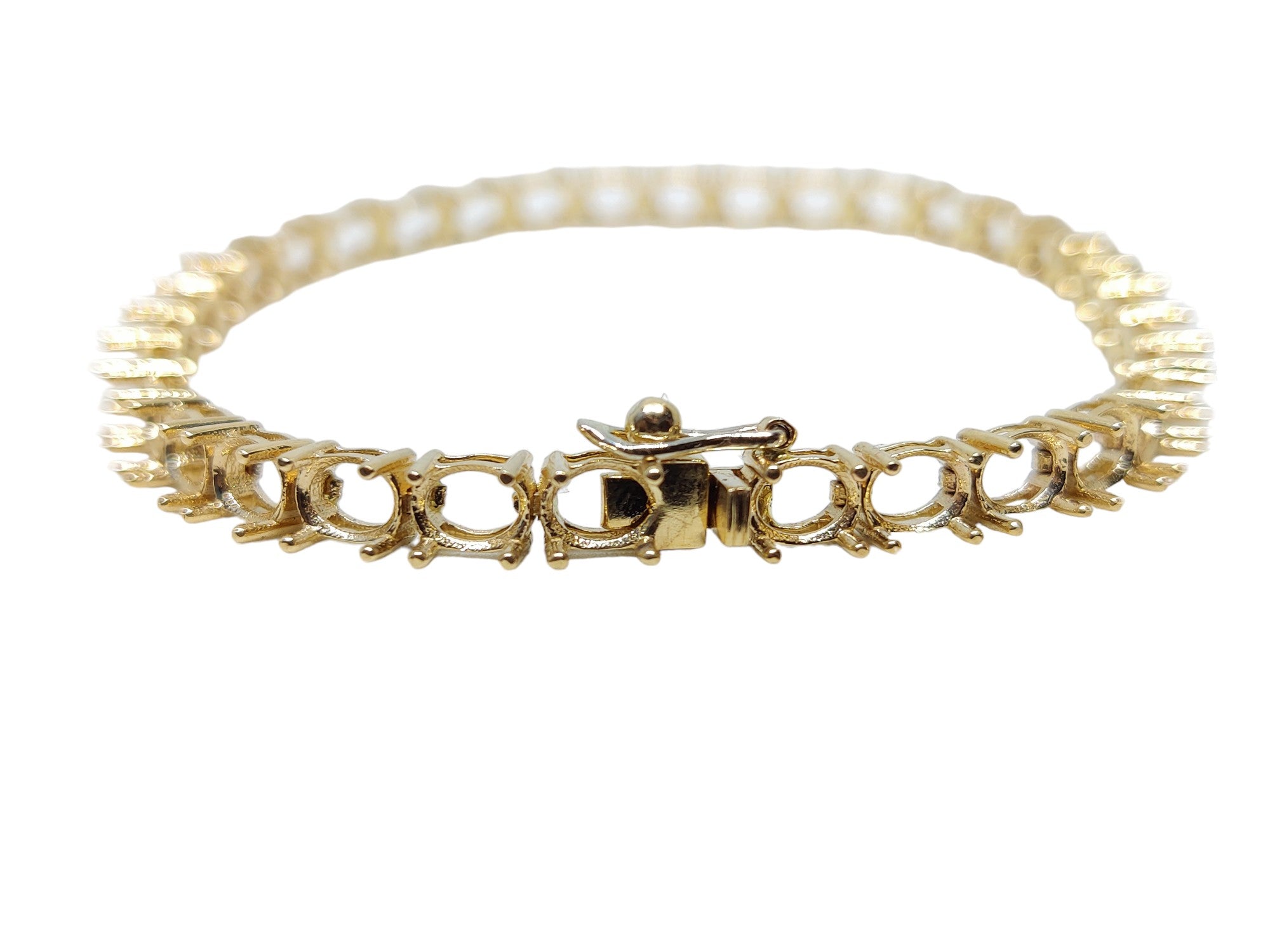 14k Gold 4x5 mm Oval Tennis Bracelet Solid Gold 4x5 Oval Bracelet Blanks Oval Semi Mount Bracelet Blank Gold Bracelet Mountings