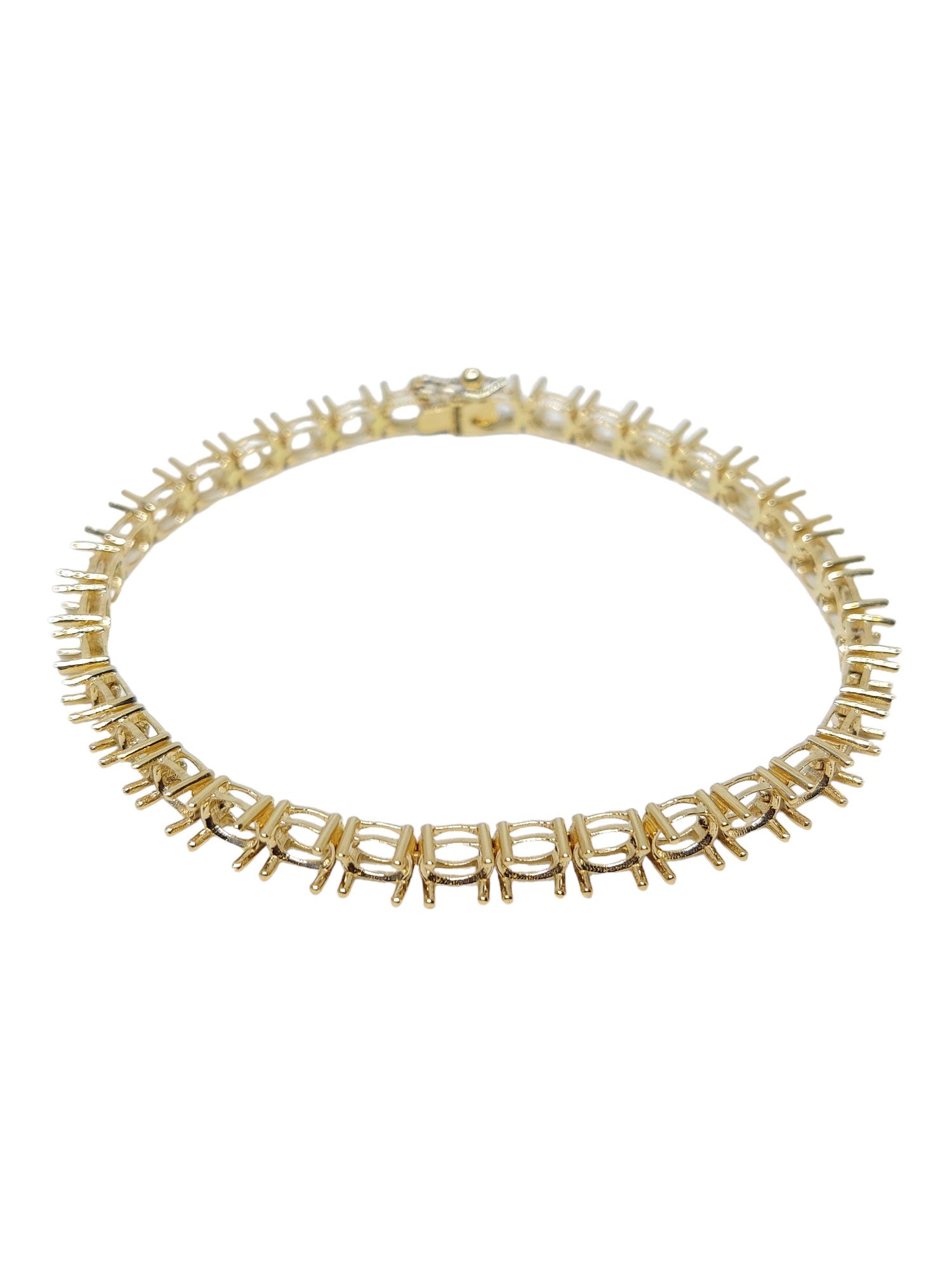 14k Gold 4x5 mm Oval Tennis Bracelet Solid Gold 4x5 Oval Bracelet Blanks Oval Semi Mount Bracelet Blank Gold Bracelet Mountings