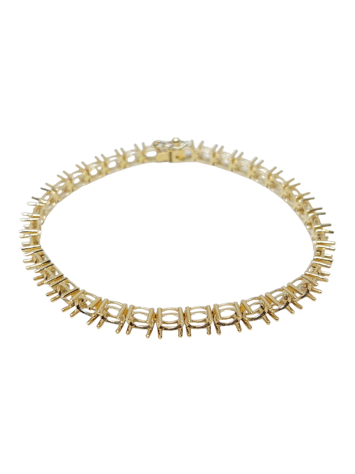 14k Gold 4x5 mm Oval Tennis Bracelet Solid Gold 4x5 Oval Bracelet Blanks Oval Semi Mount Bracelet Blank Gold Bracelet Mountings