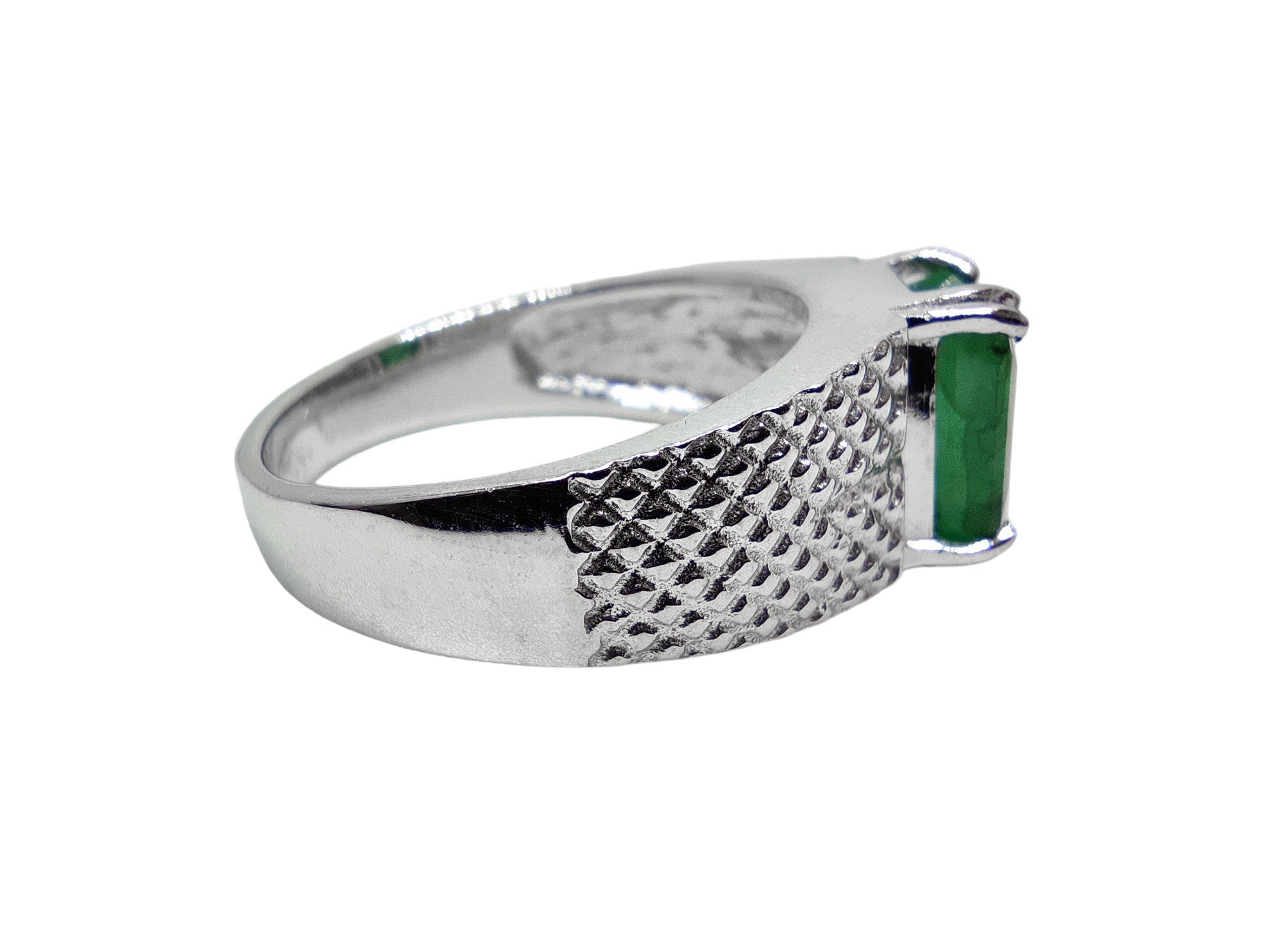 Mens Emerald Statement Ring High Quality Genuine Emerald Ring Natural Emerald Statement Ring 7x9 Emerald Cut Silver Emerald Wedding Ring