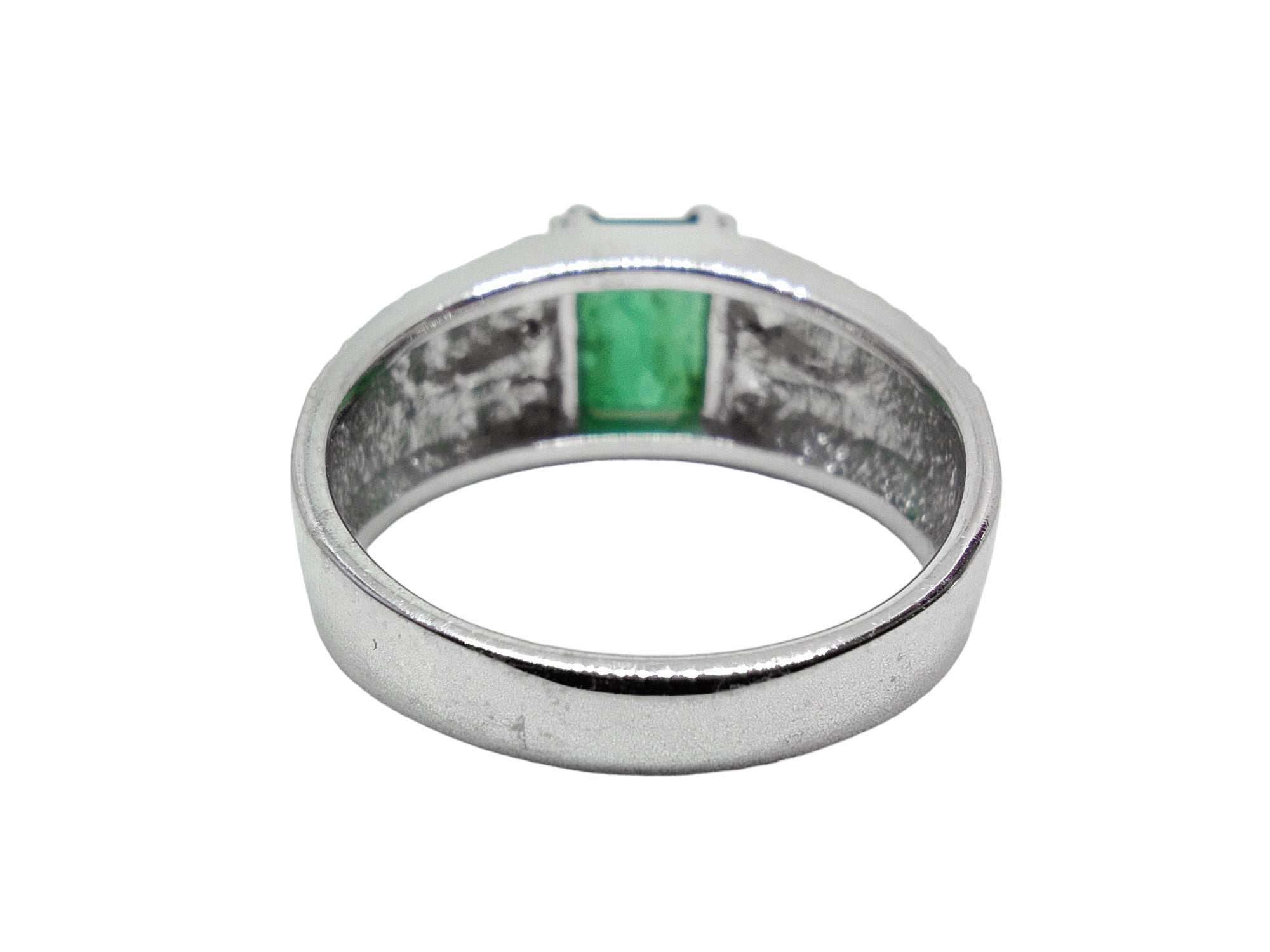 Mens Emerald Statement Ring High Quality Genuine Emerald Ring Natural Emerald Statement Ring 7x9 Emerald Cut Silver Emerald Wedding Ring