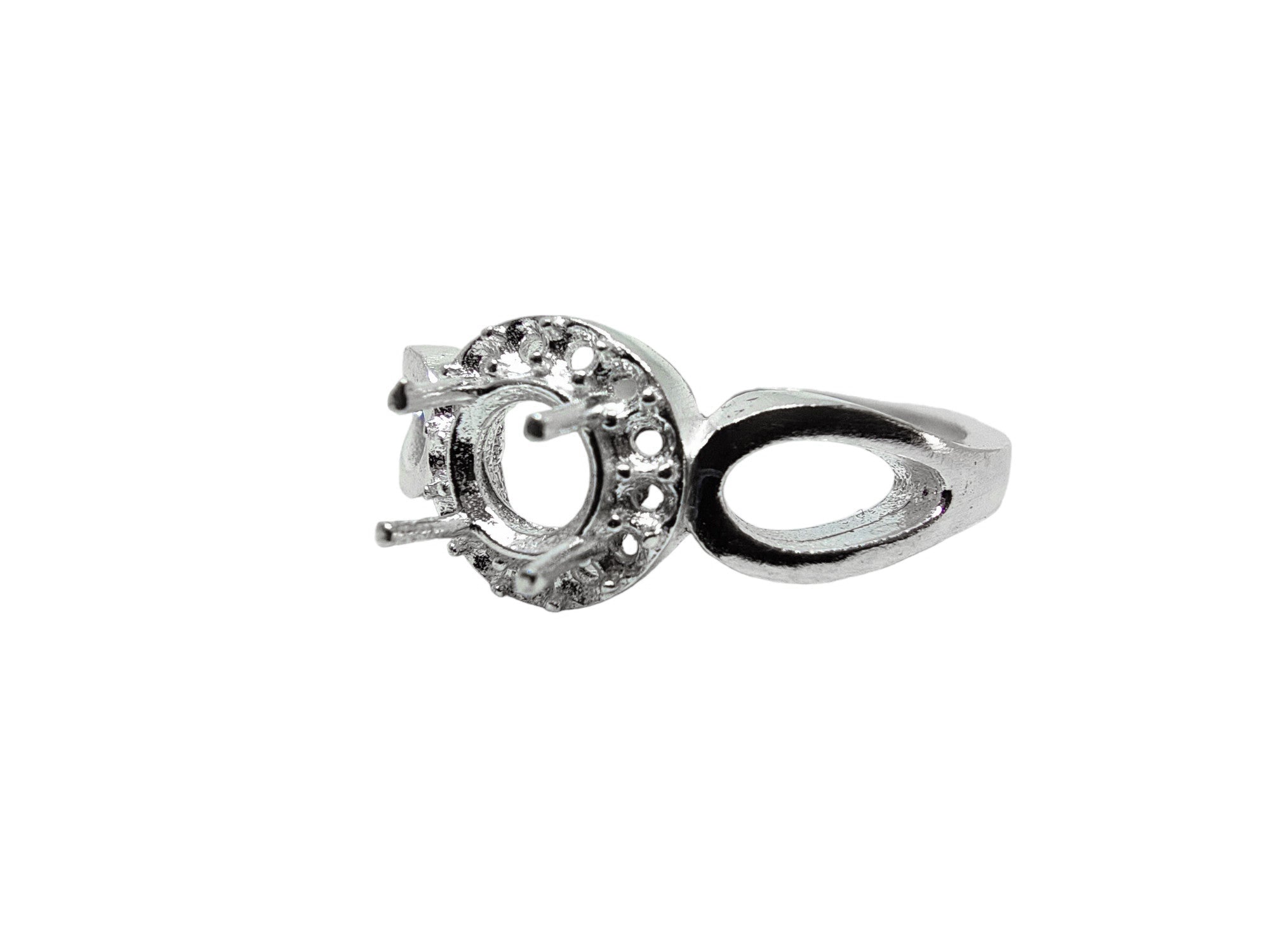 925 Silver 5 mm Round Solitaire Ring Blanks 5 mm Round Engagement Ring Setting Blanks Round Semi Mount Ring Without Stone Blanks