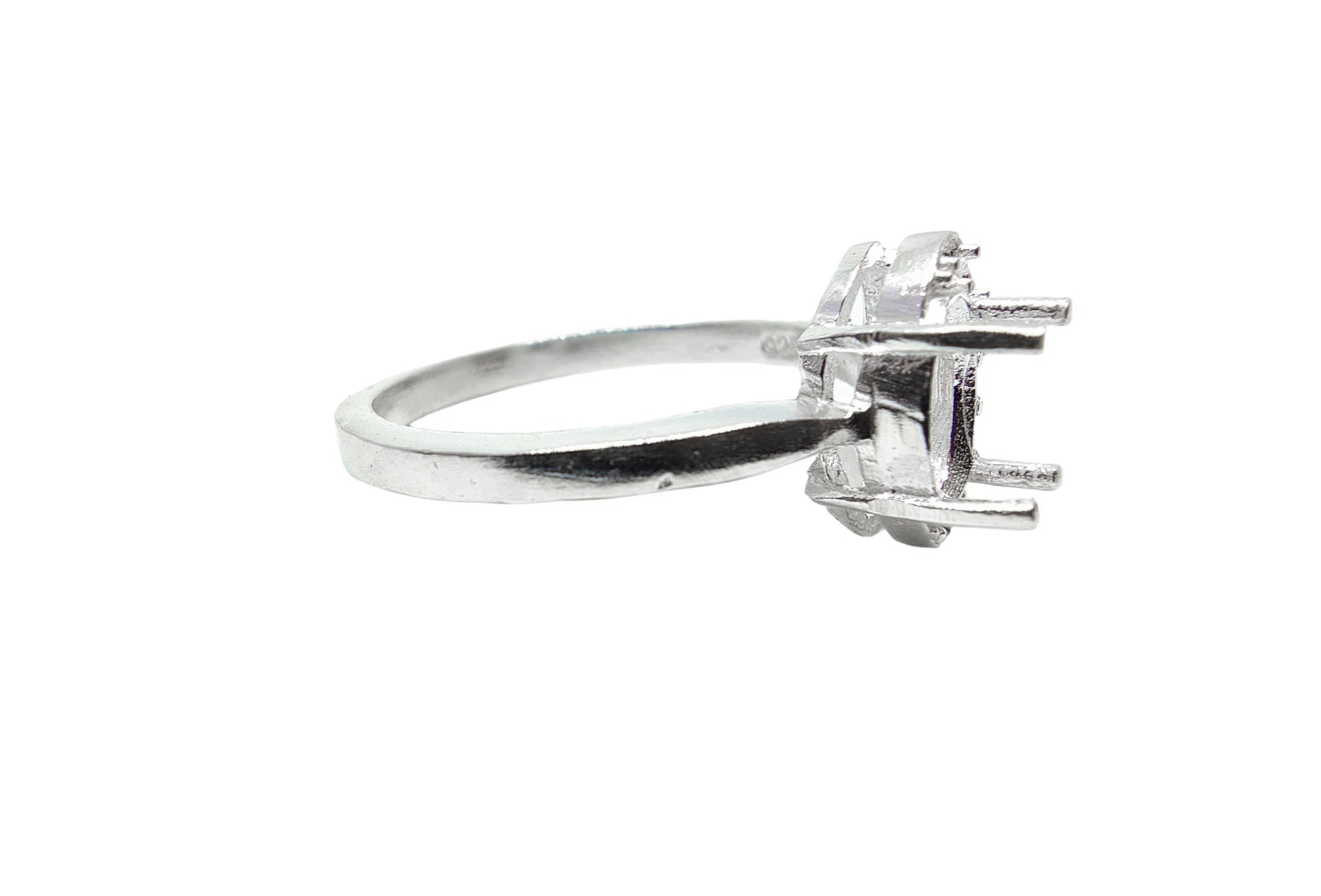 925 Silver 5x7 mm Oval Solitaire Ring Blanks 5x7 mm Oval Engagement Ring Setting Blanks Round Semi Mount Ring Without Stone Blanks