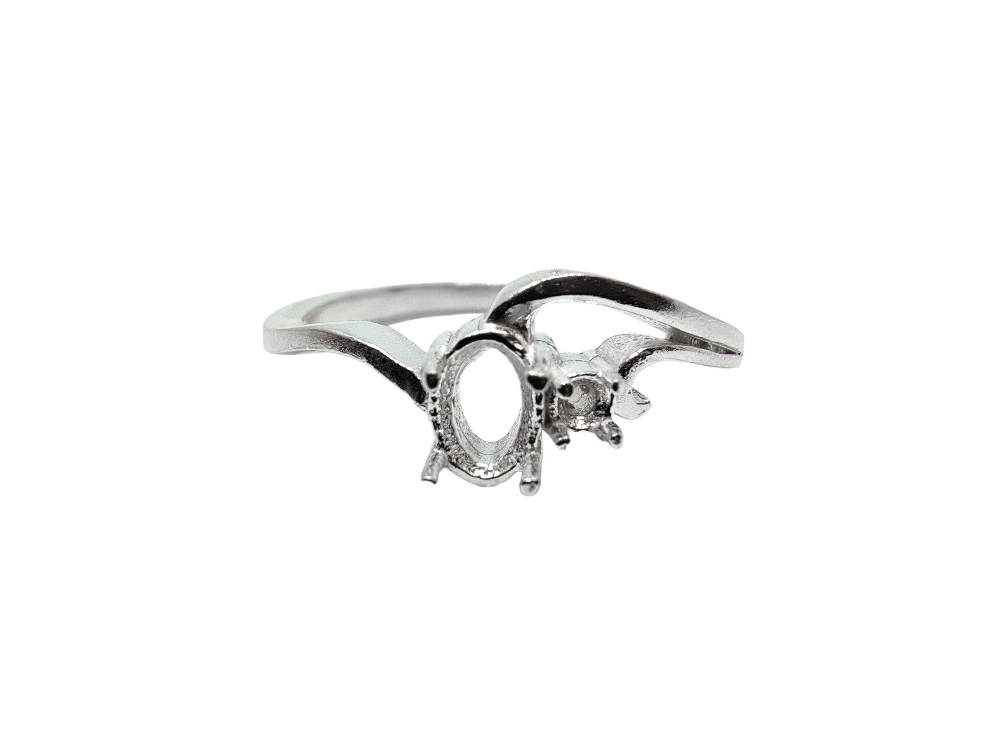 925 Silver 4x6 mm Oval Semi Mount Ring Setting Dainty 4x6 mm Oval Semi Mount Ring Blanks Sterling Silver Ring Mountings Tiny Dainty Ring