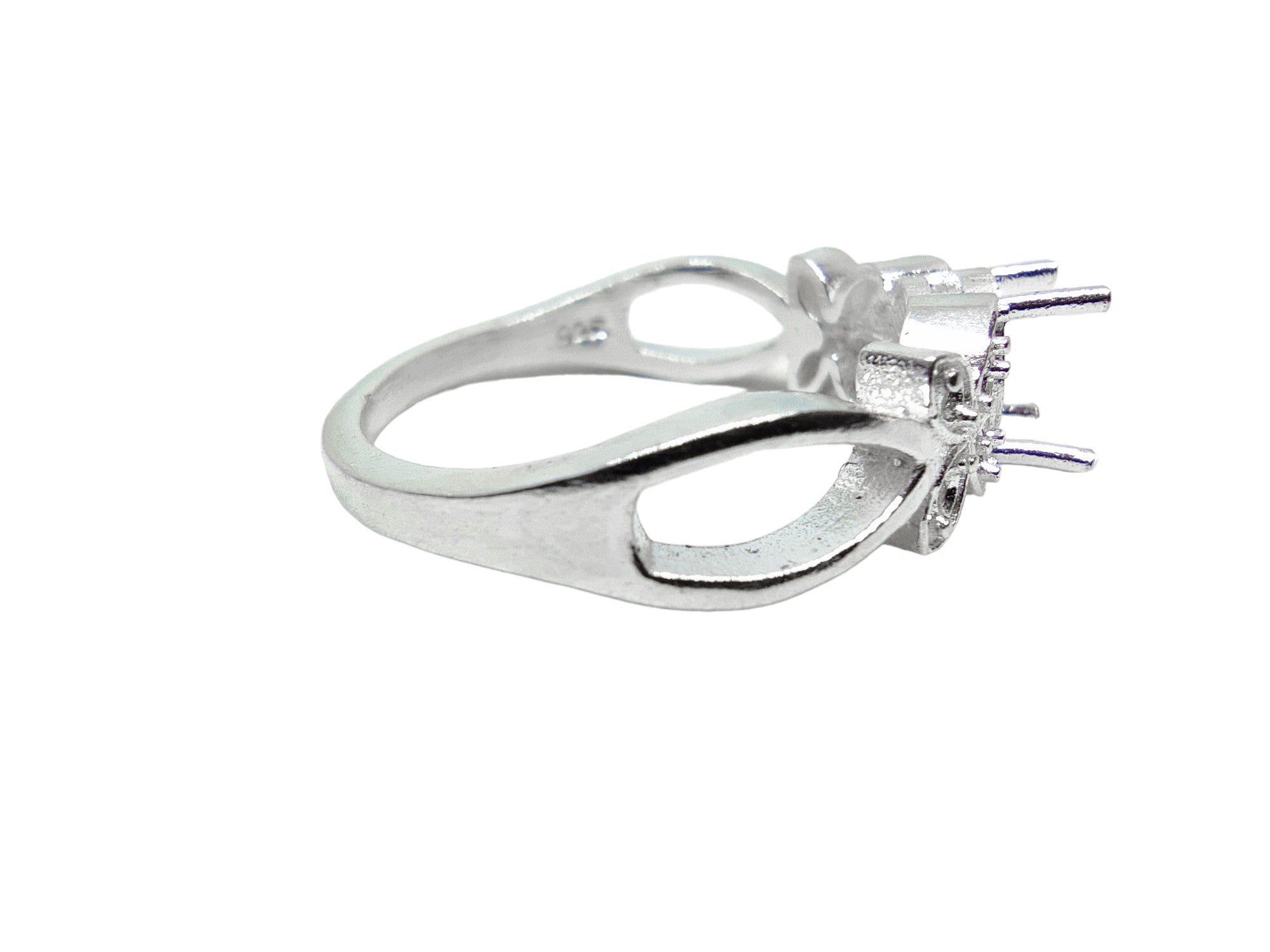 925 Silver 6x8 mm Oval Semi Mount Ring Setting Dainty 6x8 mm Oval Semi Mount Ring Blanks Sterling Silver Ring Mountings