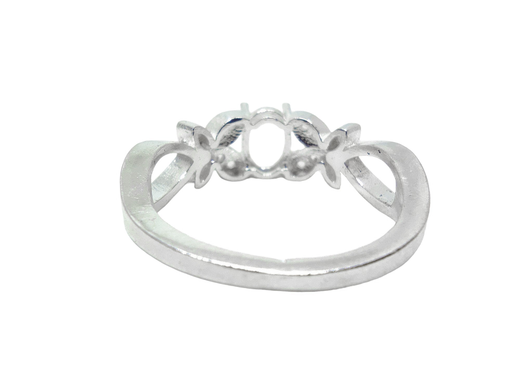 925 Silver 6x8 mm Oval Semi Mount Ring Setting Dainty 6x8 mm Oval Semi Mount Ring Blanks Sterling Silver Ring Mountings
