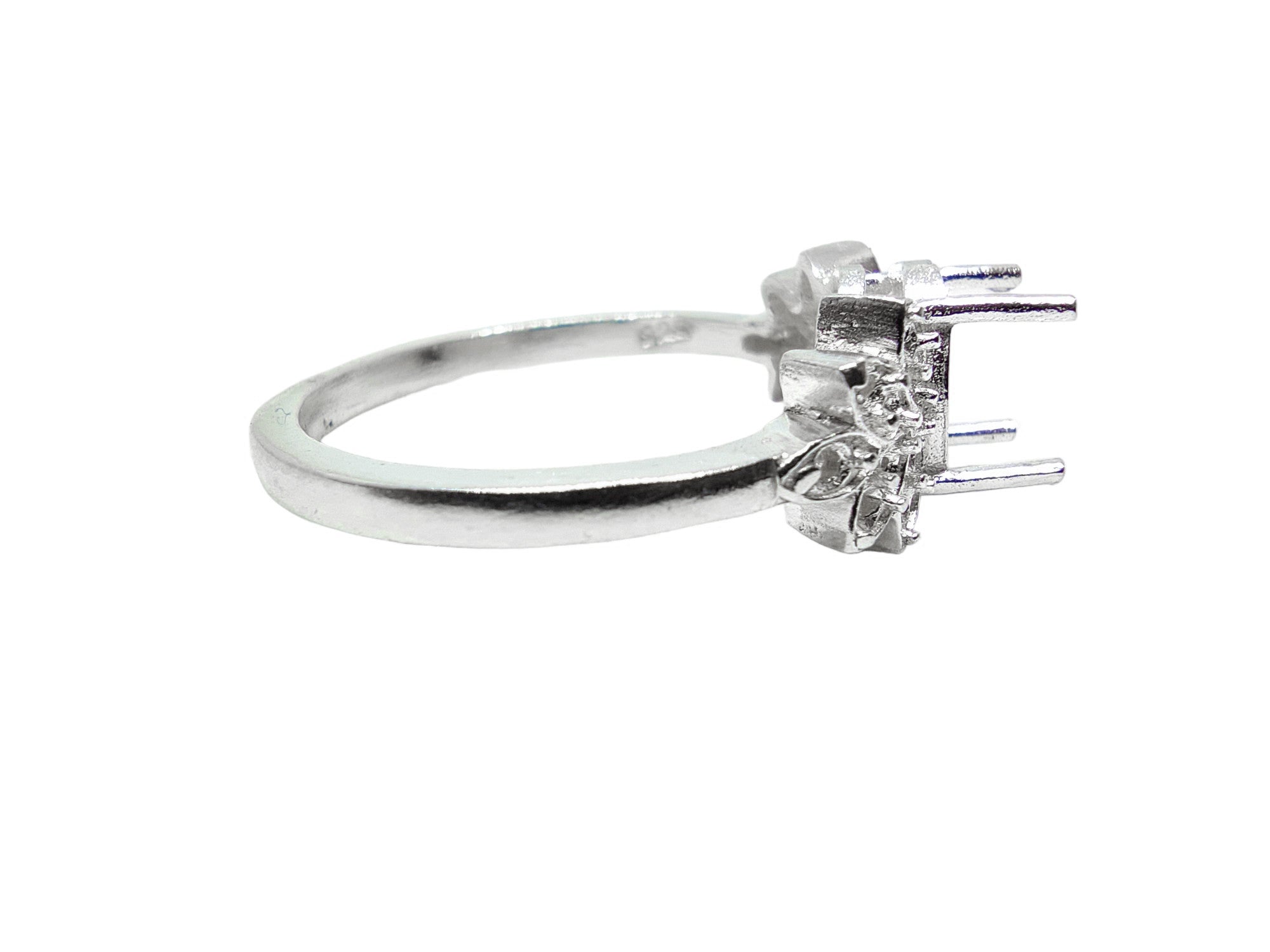 Sterling Silver 6x8 mm Oval Bridal Ring Blanks 6x8 mm Oval Wedding Ring Setting Blanks Oval Semi Mount Ring Without Stone Blanks