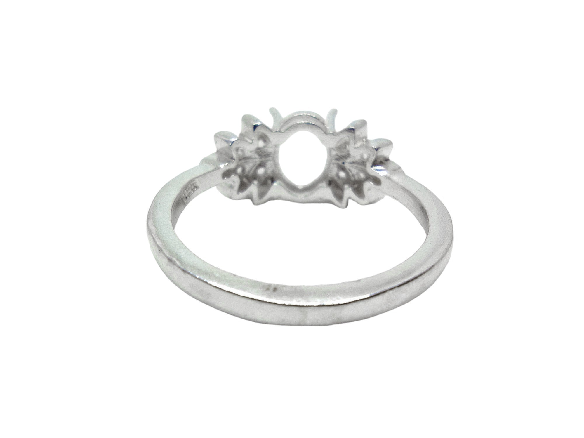 Sterling Silver 6x8 mm Oval Bridal Ring Blanks 6x8 mm Oval Wedding Ring Setting Blanks Oval Semi Mount Ring Without Stone Blanks