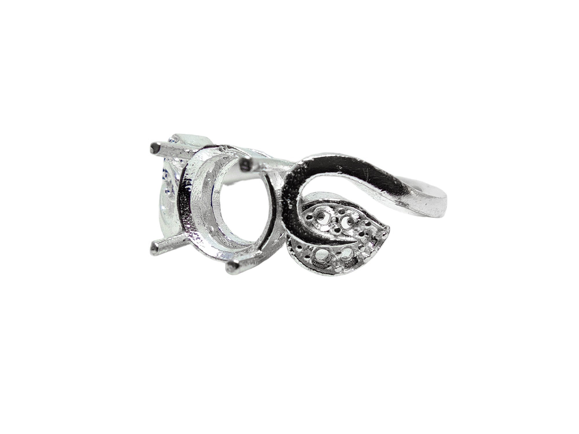 7 mm Round Semi Mount Engagement Ring Blanks 7 mm Round Semi Mount Ring Setting Large Round Ring Setting 925 Silver Ring Blank Setting